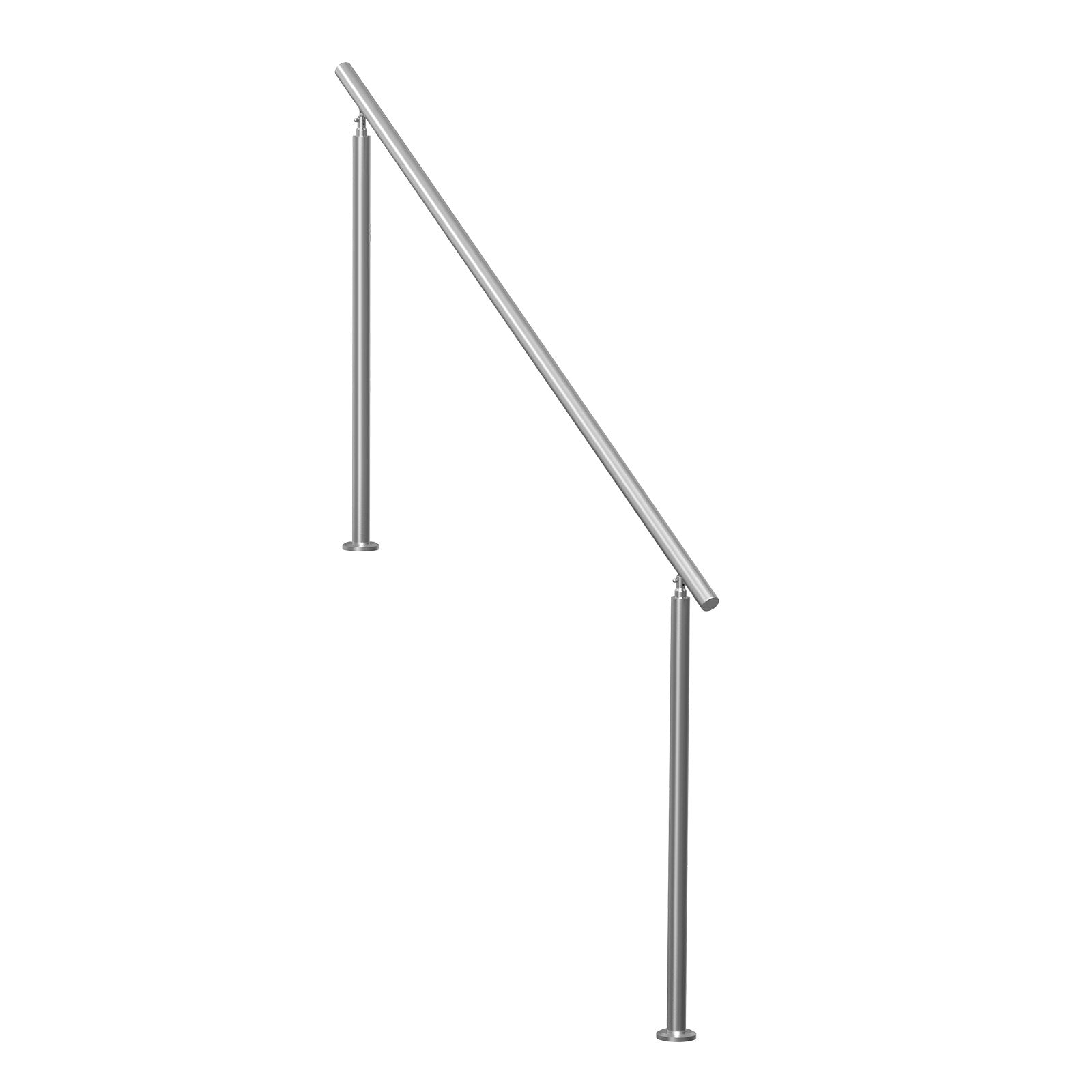 VEVOR Handrails for Outdoor Steps, 70.9 in/ 180cm Length Stair Hand Rail Kit, Transitional Stainless Steel Railings with Installation Kit, Double-column Staircase Handrails for Seniors,Porch & Deck