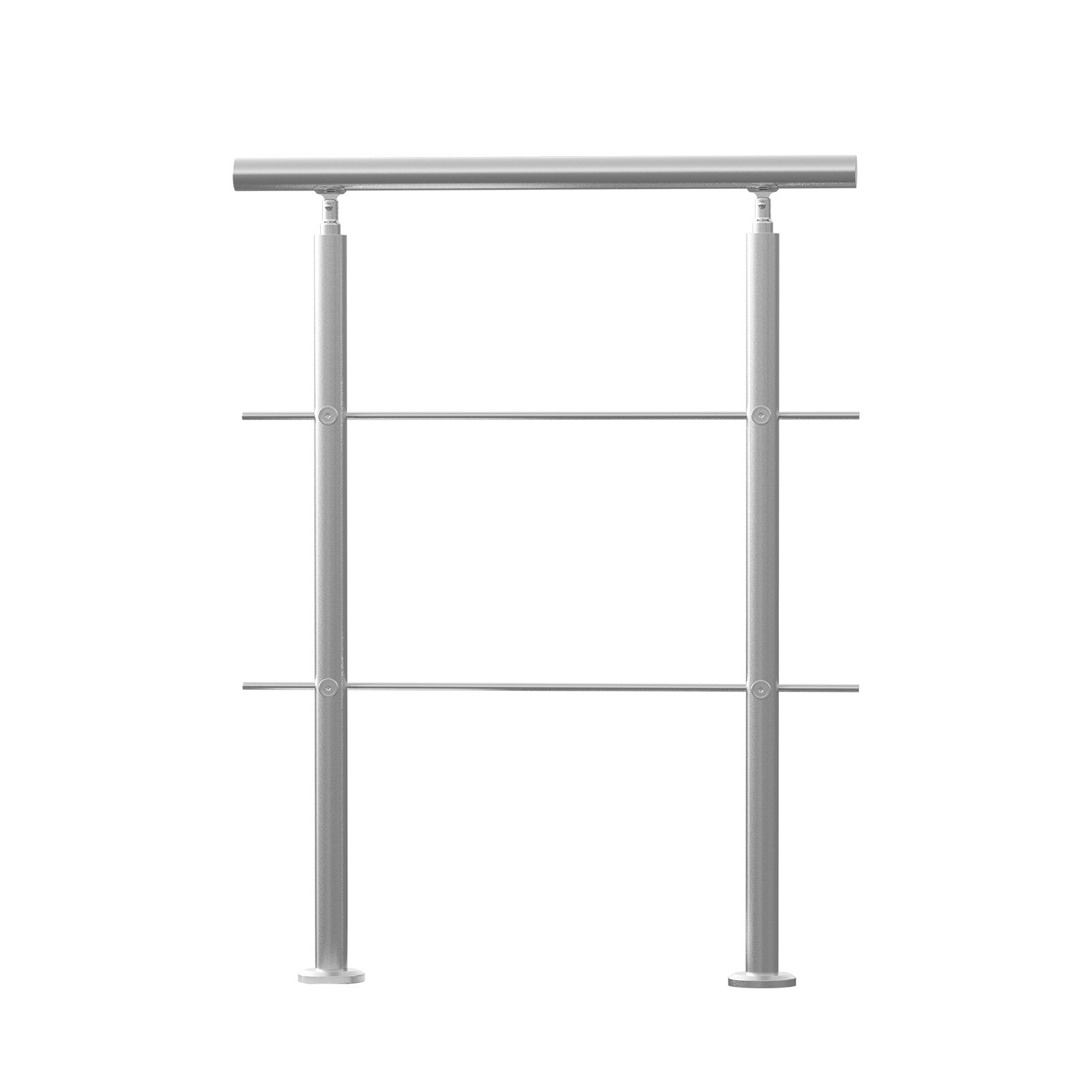 VEVOR Handrails for Outdoor Steps, 31.5in Length 2 Crossbars Stair Hand Rail Kit, Transitional Stainless Steel Railings w/ Installation Kit, Double-column Staircase Handrails for Seniors,Porch & Deck