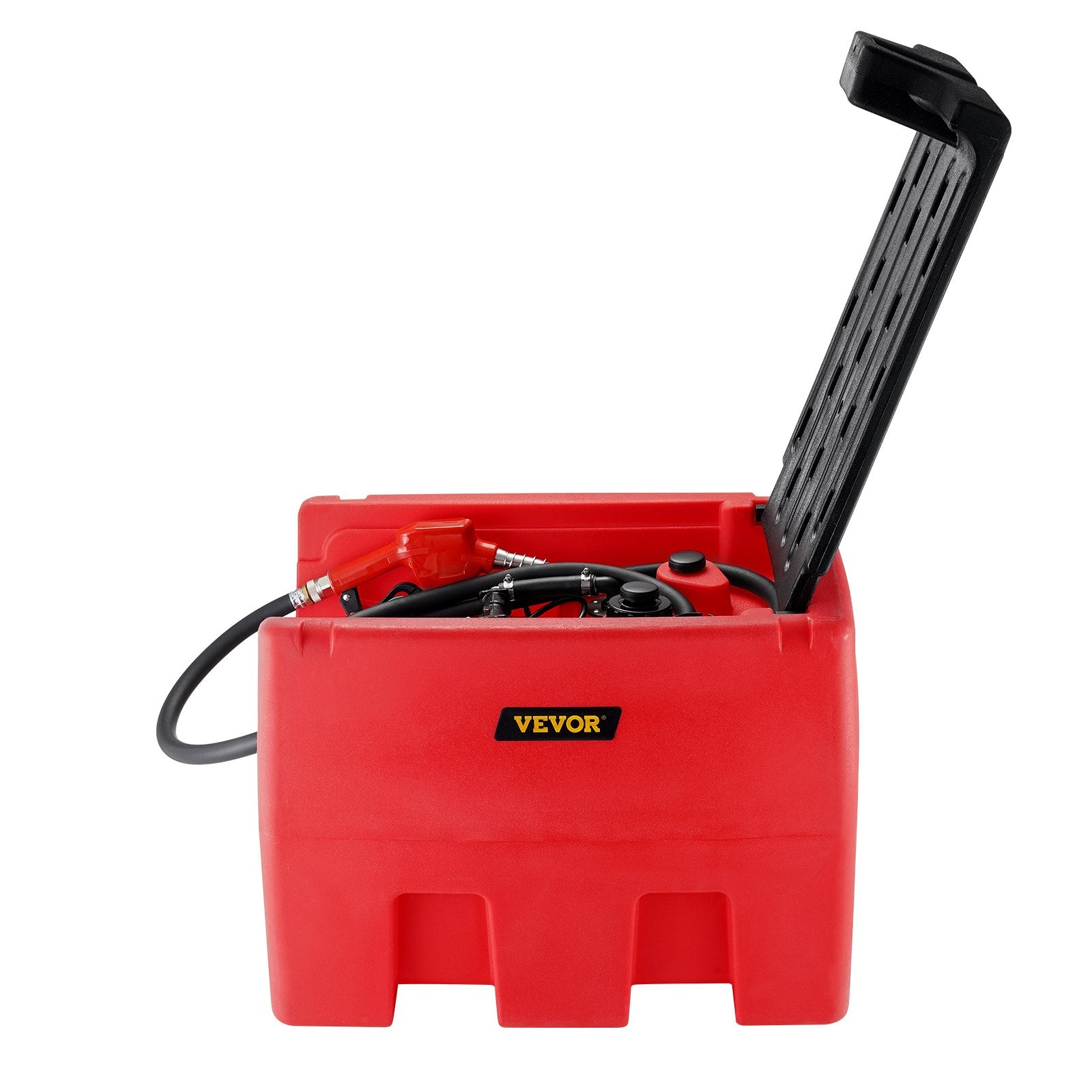 VEVOR Portable Diesel & Gasoline Tank, 182L, 10.6 GPM Flow Rate, Diesel Fuel Tank with Electric Transfer Pump, 4 m Hose, Auto Fueling Nozzle, Diesel Transfer Tank for Easy Fuel Transportation, Red