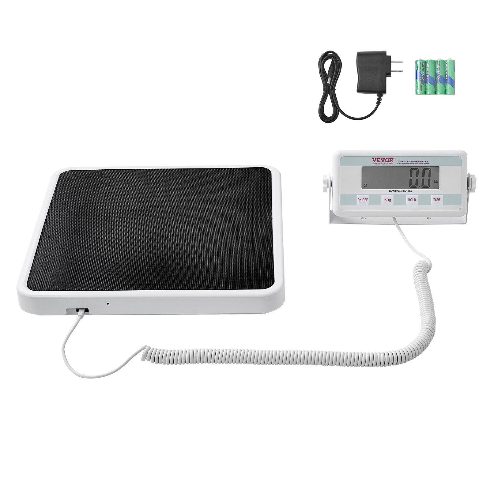 VEVOR Portable Medical Scale, Professional Digital Physician Scale for Weighing - with Anti-Slip Mat, 2 Units kg/lb , Hold & Tare Function, 400LBS Capacity Physician Wight Scale for Gym Home Hospital
