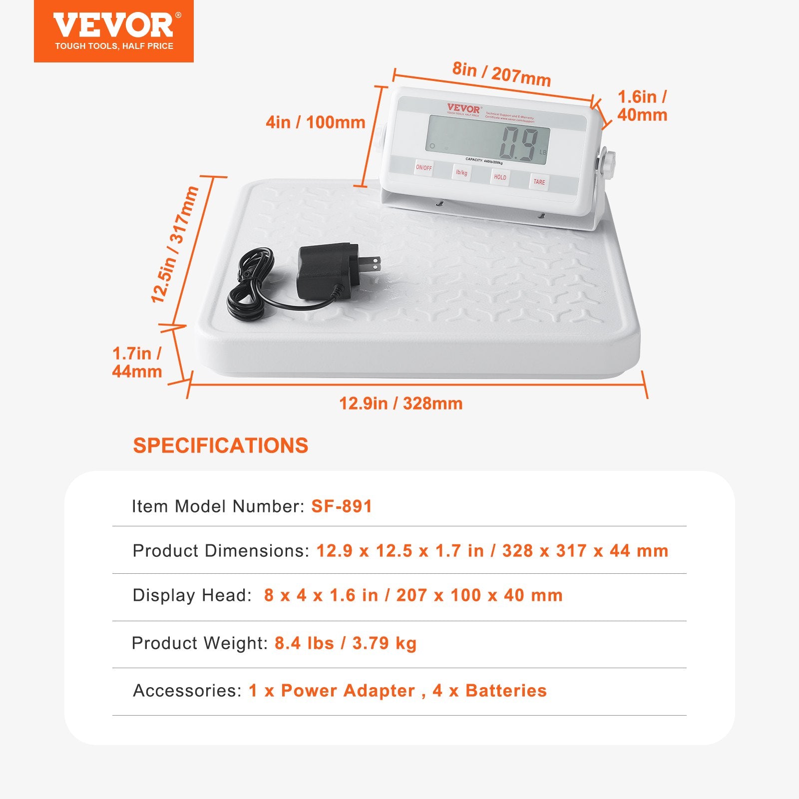VEVOR Portable Medical Scale, Professional Digital Physician Scale for Weighing - with Anti-slip Platform, 2 Units, Hold & Tare Function, 440LBS Capacity Physician Weight Scale for Gyms Homes Hospital