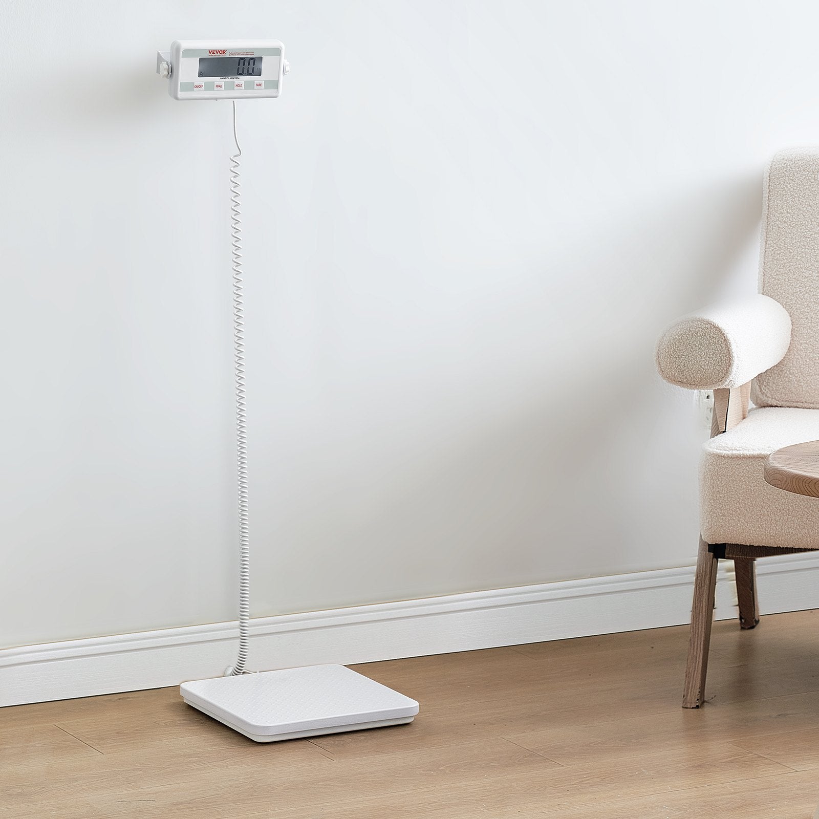 VEVOR Portable Medical Scale, Professional Physician Scale for Weighing - with Anti-slip Platform, 2 Units, Hold & Tare Function, Digital Physician Weight Scale for Gym Home Hospital, 440LBS Capacity
