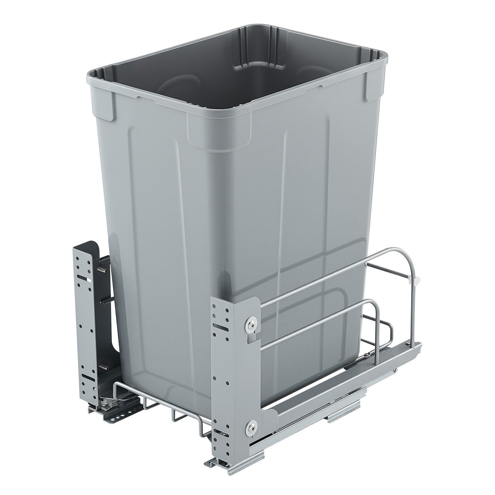 VEVOR Pullout Trash Can for Kitchen Cabinets, Garbage Waste Recycling Bin, Under Mount Waste Container, with Heavy Duty Metal Soft Close Sliding System and Door Kit, for Sink, Under Counter