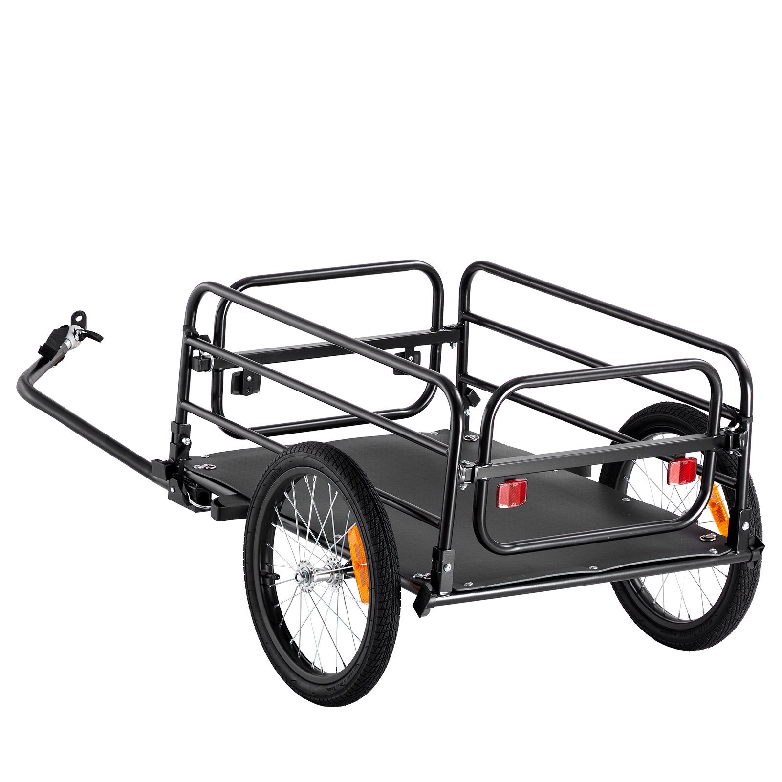 VEVOR Bike Cargo Trailer, 72.5 kg Load, Heavy-Duty Bicycle Wagon Cart, Foldable Compact Storage & Quick Release with Universal Hitch, 406.4 mm Wheels, Safe Reflectors, Fits 558.8-711.2 mm Bike Wheels