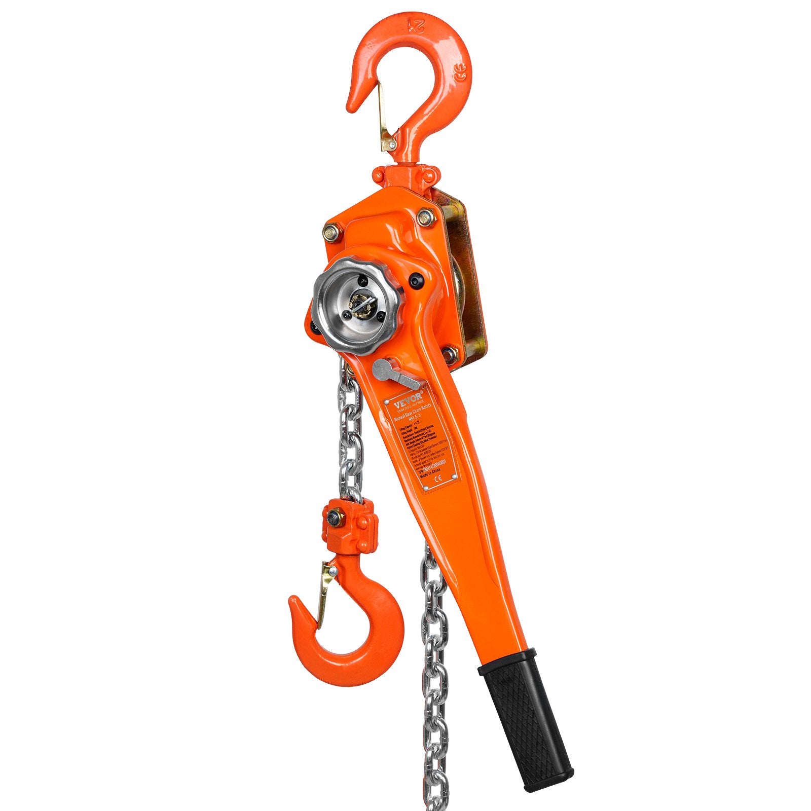 VEVOR Manual Lever Chain Hoist, 1-1/2 Ton 3300 lbs Capacity 10 FT Come Along, G80 Galvanized Carbon Steel with Weston Double-Pawl Brake,Auto Chain Leading & 360° Rotation Hook, for Garage Factory Dock