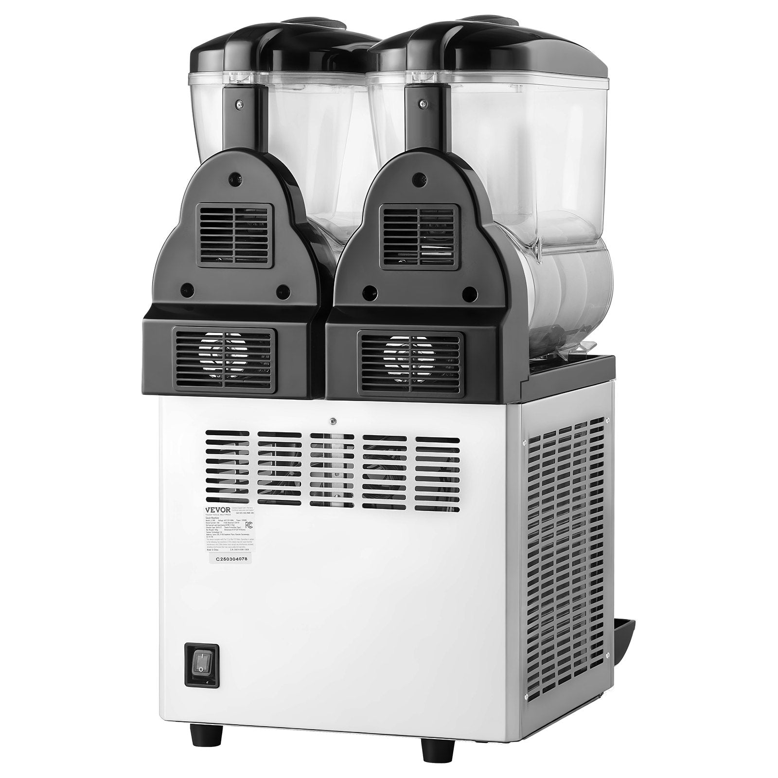 VEVOR Commercial Frozen Drink Maker, 15Lx2 Double Tank Slushy Machine, 120 Cups Stainless Steel Margarita Smoothie Frozen Drink Machine, Slushie Maker for Home Party Restaurants Cafe Bars