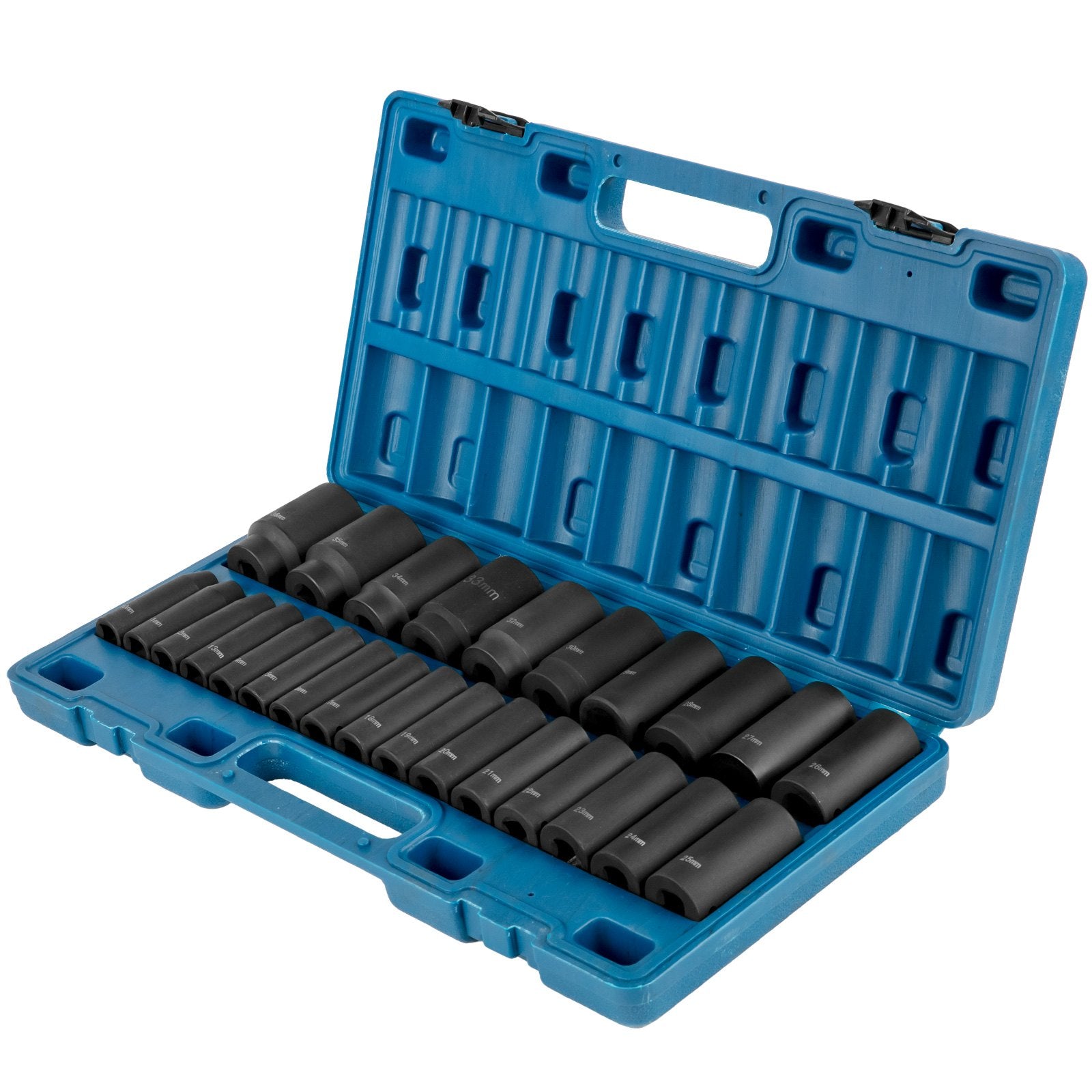 VEVOR Impact Sockets Set 1/2 Inch Drive 26 PCS Metric 10mm - 36mm Deep 6-Point Set