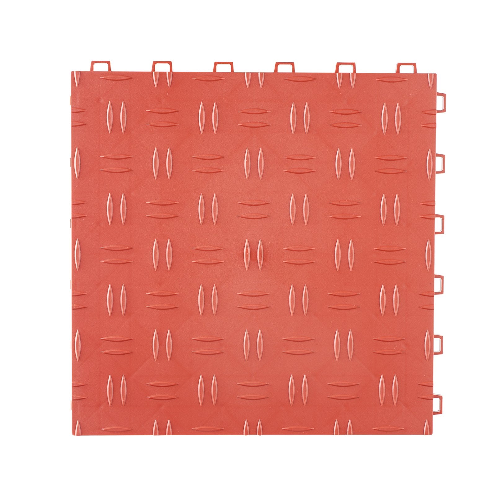 VEVOR Garage Tiles Interlocking, 12 x 12 x 0.53 inch 25 Pack Garage Floor Covering Tiles, Non-Slip Double-Sided Texture Garage Flooring Tiles, for Garages, Basements, Repair Shops, Red