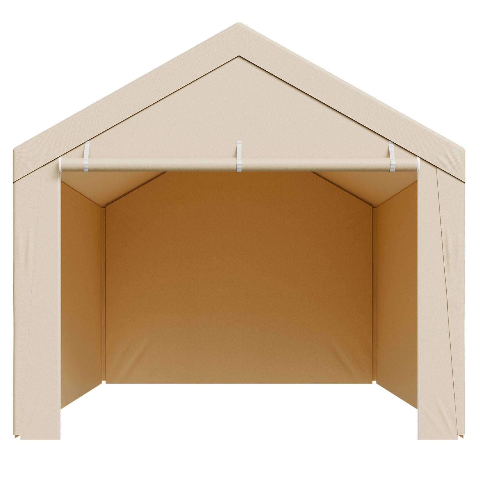 VEVOR Carport Replacement Canopy, 6 x 3 m Potable Garage Tent Top Tarp with Sidewalls, UV-Resistant & Waterproof, Heavy Duty Car Shelter Tarp with Ball Buggees, Beige, Frame Not Included
