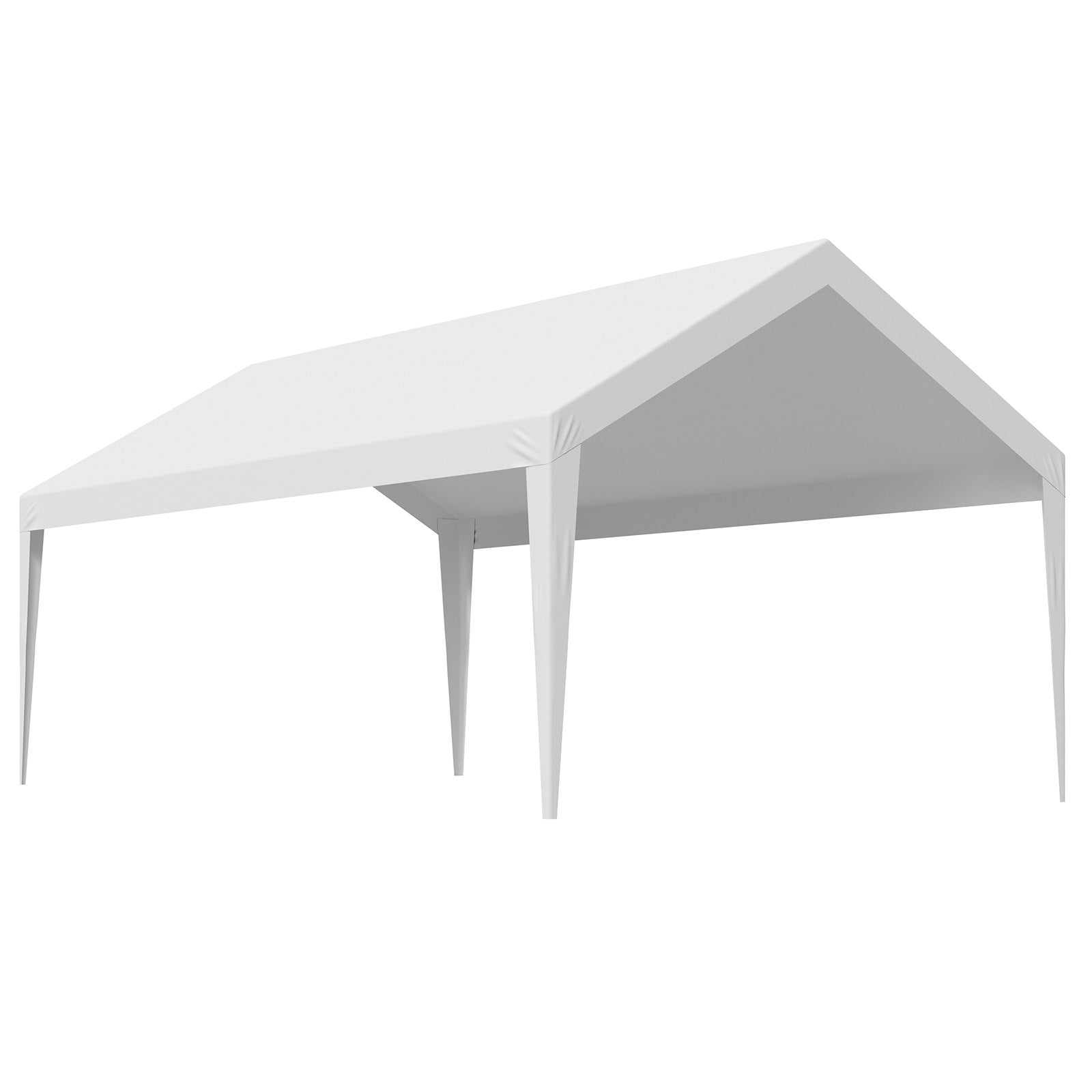 VEVOR Carport Replacement Canopy, 6 x 3.6 m Potable Garage Tent Top Tarp, UV-Resistant & Waterproof Car Shelter Tarp, Heavy Duty Car Port Cover with Ball Buggees, White, Frame Not Included