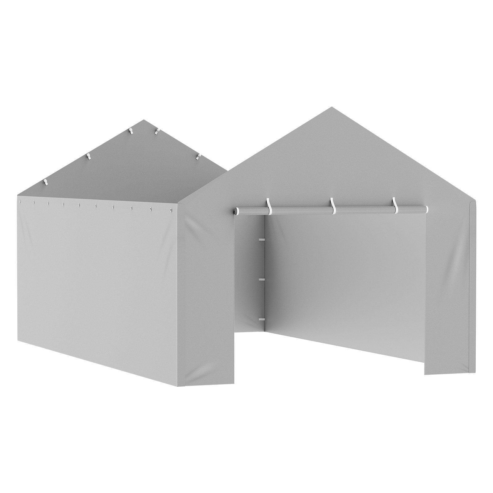 VEVOR Carport Replacement Canopy Cover Side Wall 6 x 3.6 m, Garage Tent Shelter Tarp Heavy-Duty Waterproof & UV Protected, Easy Installation with Ball Bungees,Grey Top and Frame Not Included
