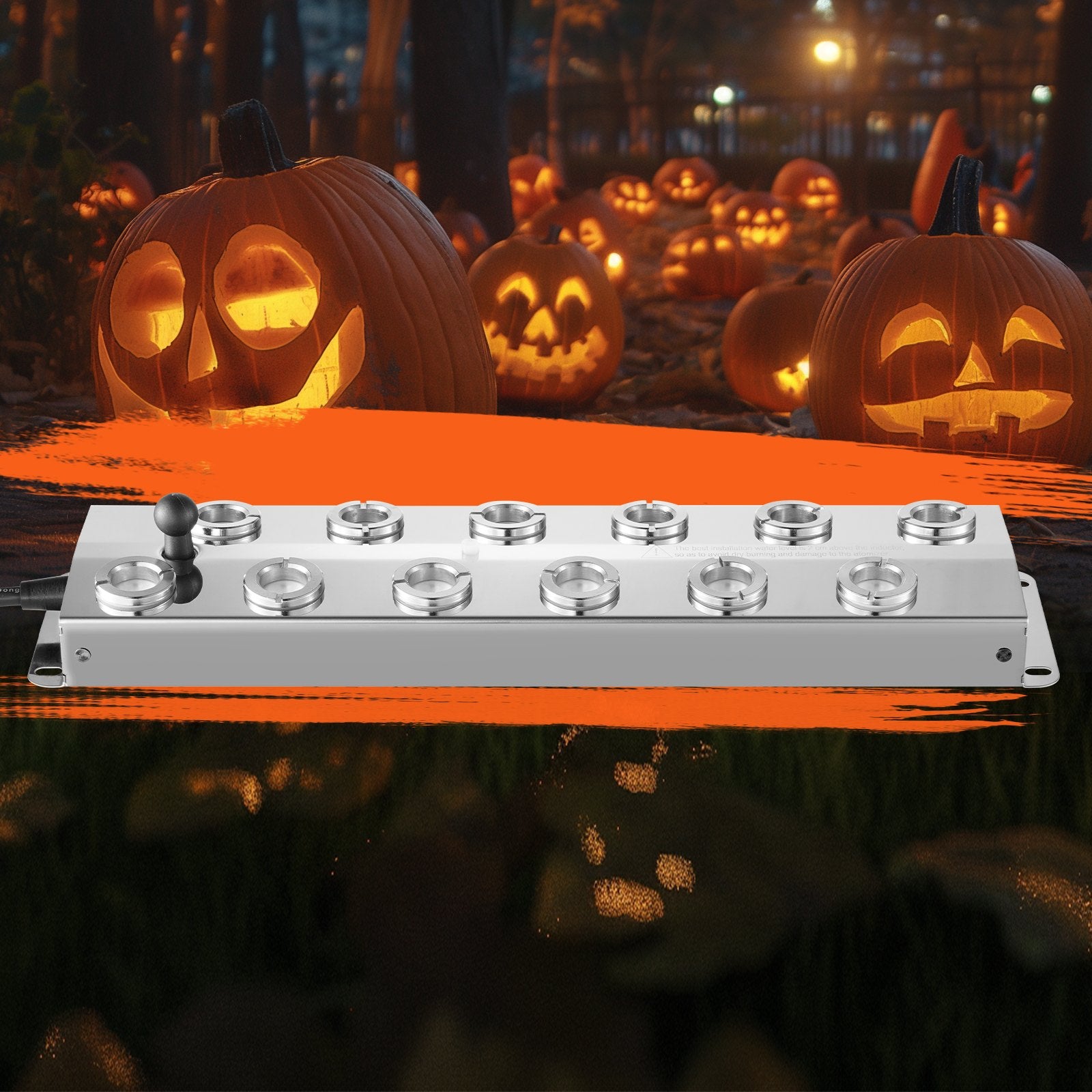 VEVOR Ultrasonic Mist Maker 12 Head, 9000mL/H Ultrasonic Fogger, Mist Maker with 300W IP67 Waterproof Power Supply, Buoy, Replacement Discs, for Pond, Garden, Rockery, Greenhouse, Halloween Decoration