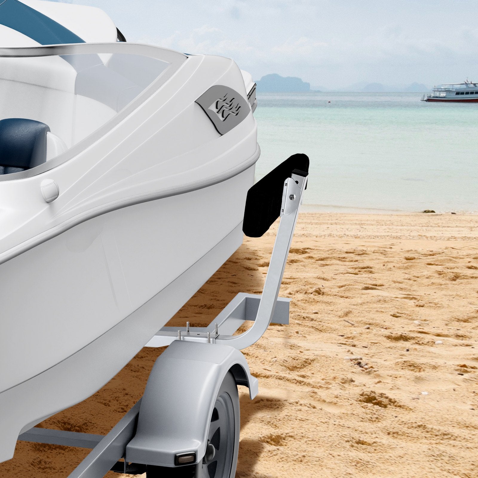 VEVOR Boat Trailer Guide, 2PCS Adjustable Short Bunk Guide-Ons, Hardened Steel Trailer Guide Poles with Soft Cushion, Heavy Duty Roller Guide Design, for Ski Boat, Fishing Boat or Sailboat Trailer