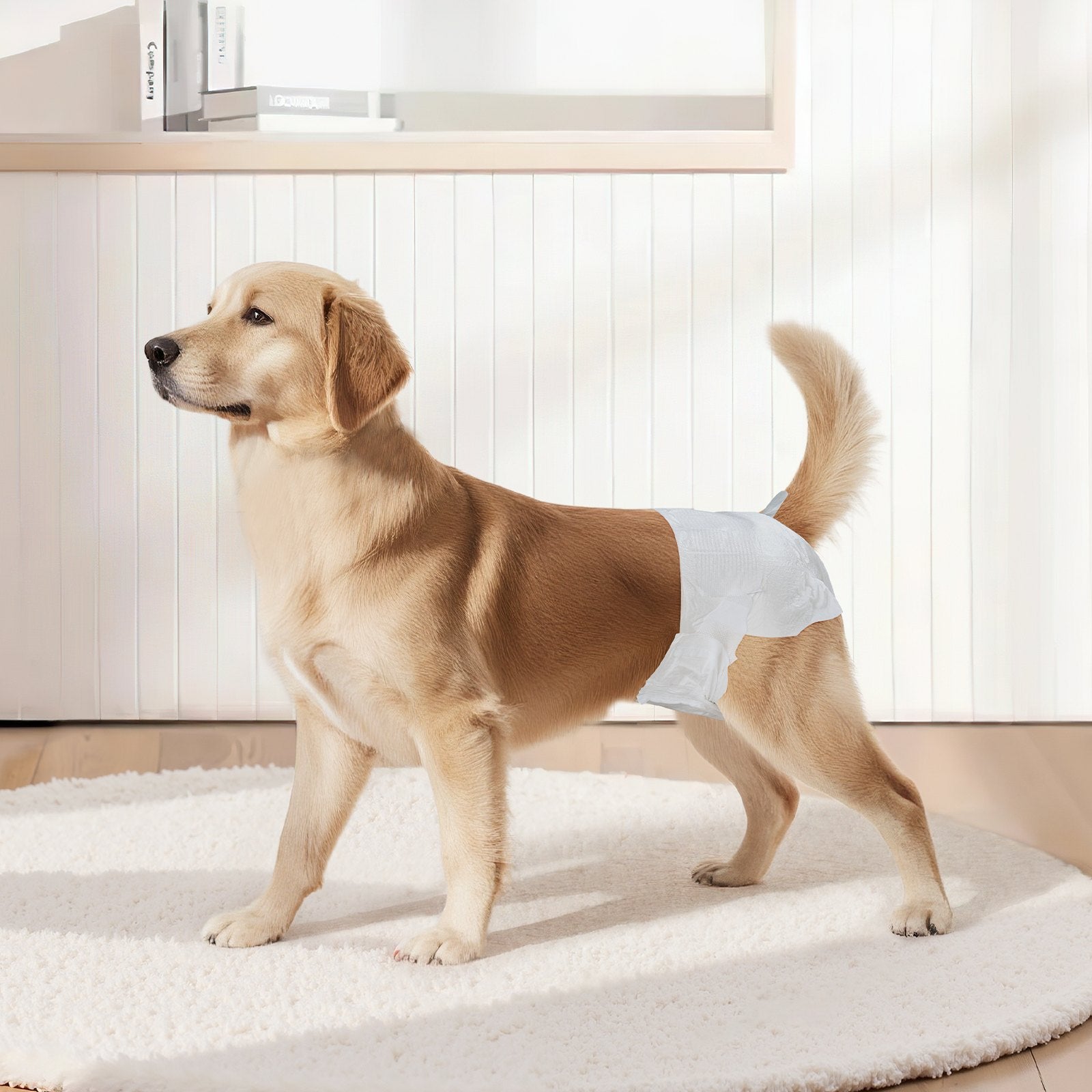 VEVOR Disposable Dog Diapers, Super Absorbent Female Dog Diapers, 360° Leak-Proof Female Doggy Pet Diaper with Wetness Indicator for Heat Period, Training, Incontinence - M, 144 Count 2 Packs of 72