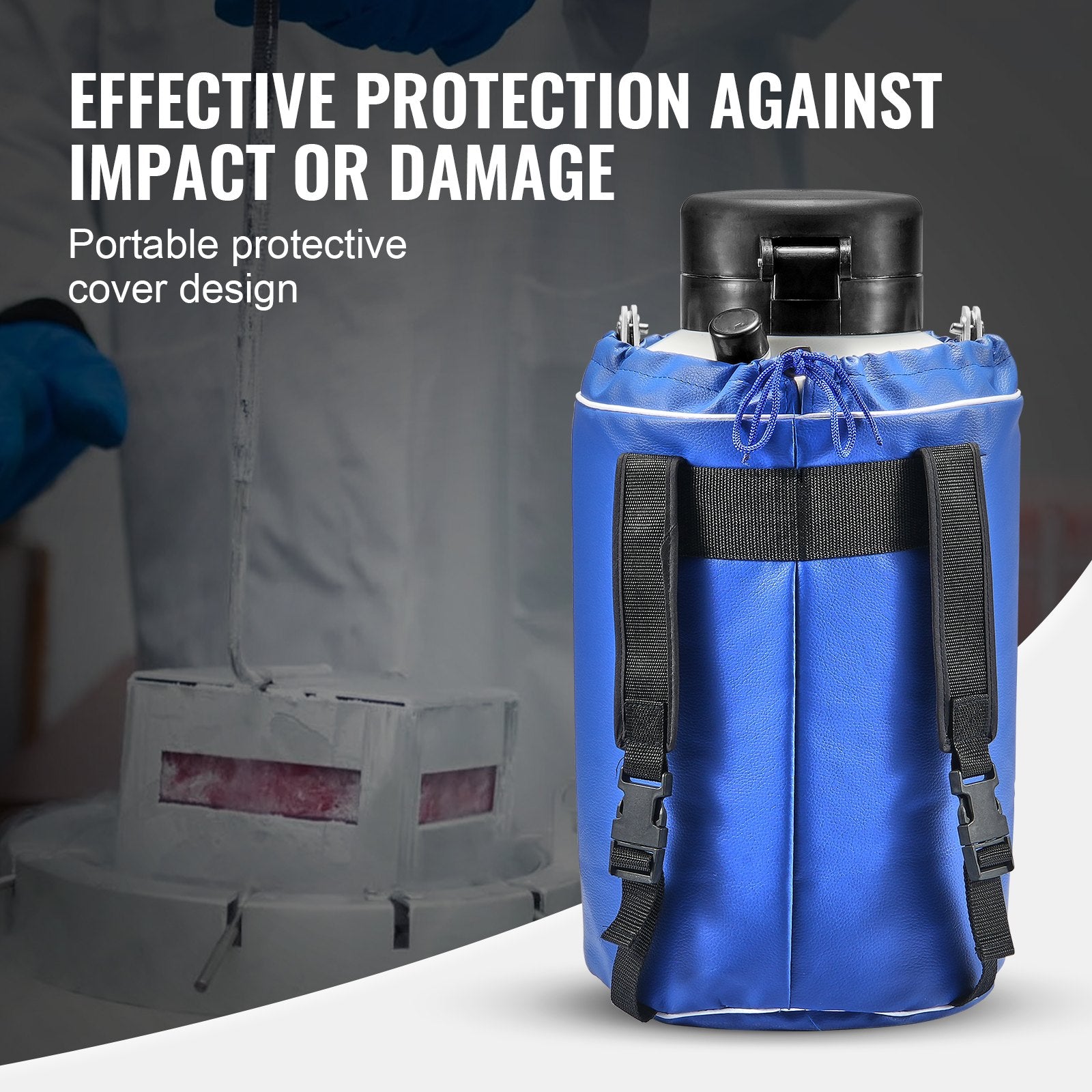 VEVOR Liquid Nitrogen Tank, 3 L Aluminum Alloy Liquid Nitrogen Container, LN2 Tank Dewar with 6 Canisters and Carry Bag with Straps, Cryogenic Tank for Beauty Industry, Semen Preservation, Scientific