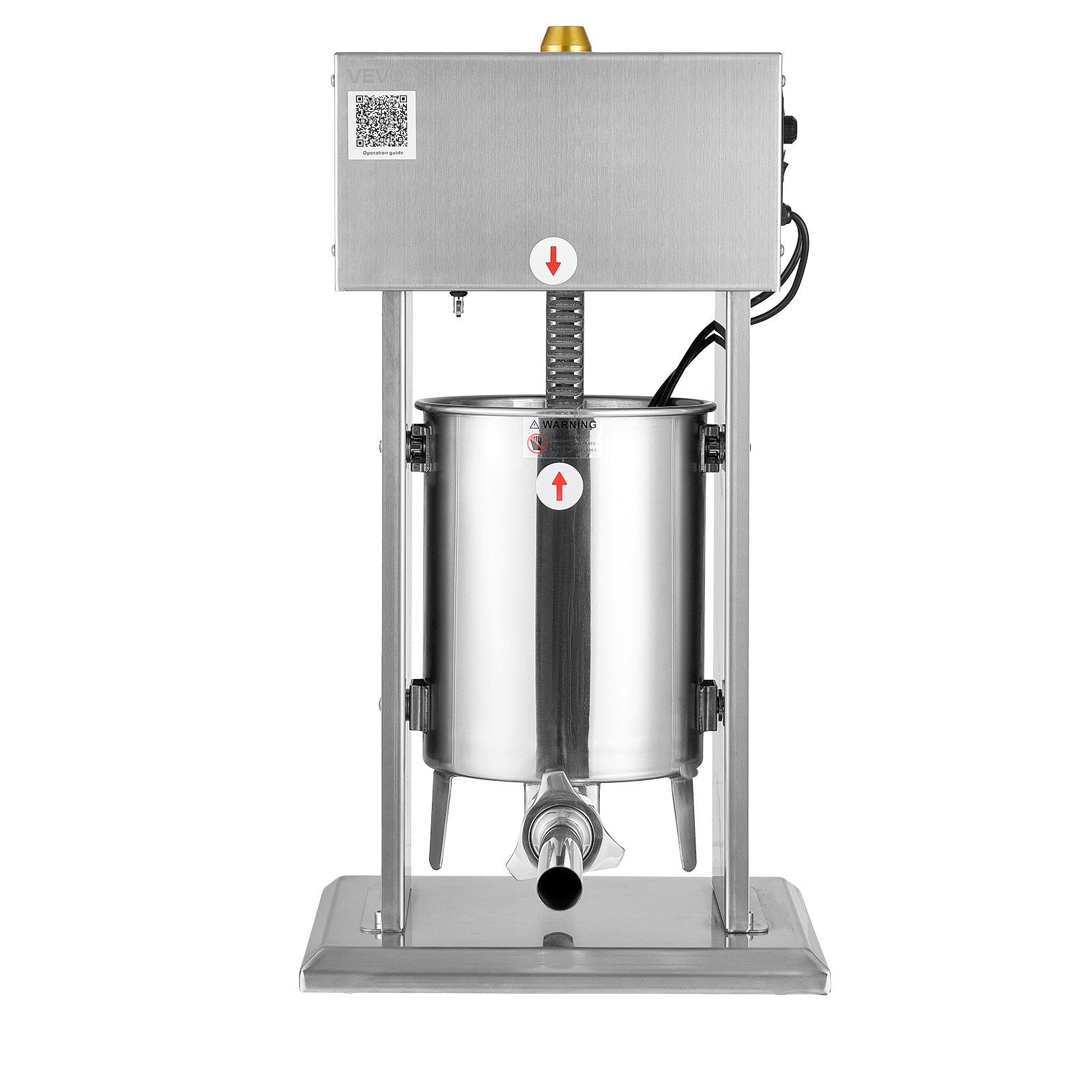 VEVOR Electric Sausage Stuffer, 22 LBS / 10 L Vertical Meat Stuffer, Stepless Speed Control and Foot Pedal, Stainless Steel Heavy Duty Sausage Filler with 4 Stuffing Tubes, for Commercial & Home Use