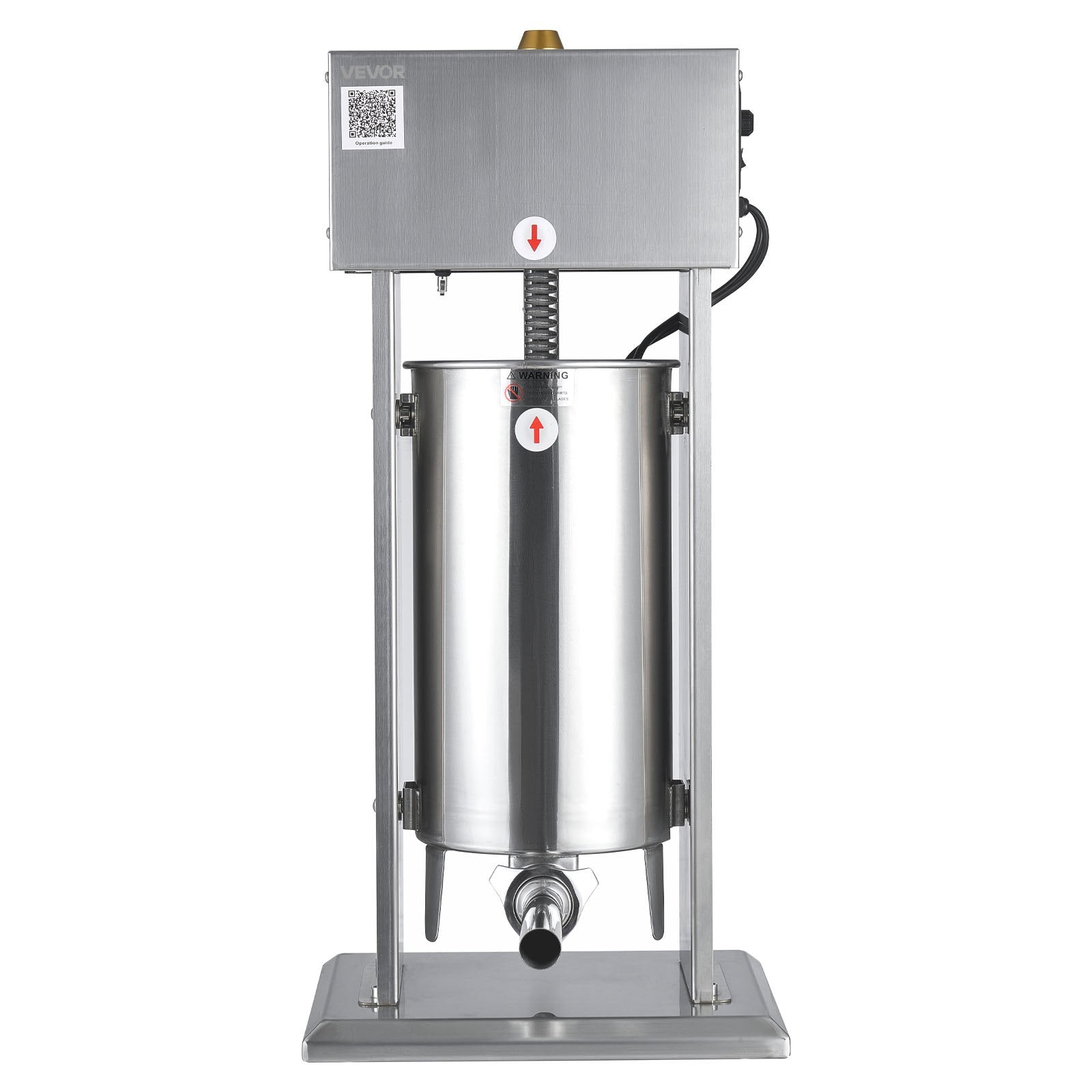 VEVOR Electric Sausage Stuffer, 33 LBS / 15 L Vertical Meat Stuffer, Stepless Speed Control and Foot Pedal, Stainless Steel Heavy Duty Sausage Filler with 4 Stuffing Tubes, for Commercial & Home Use
