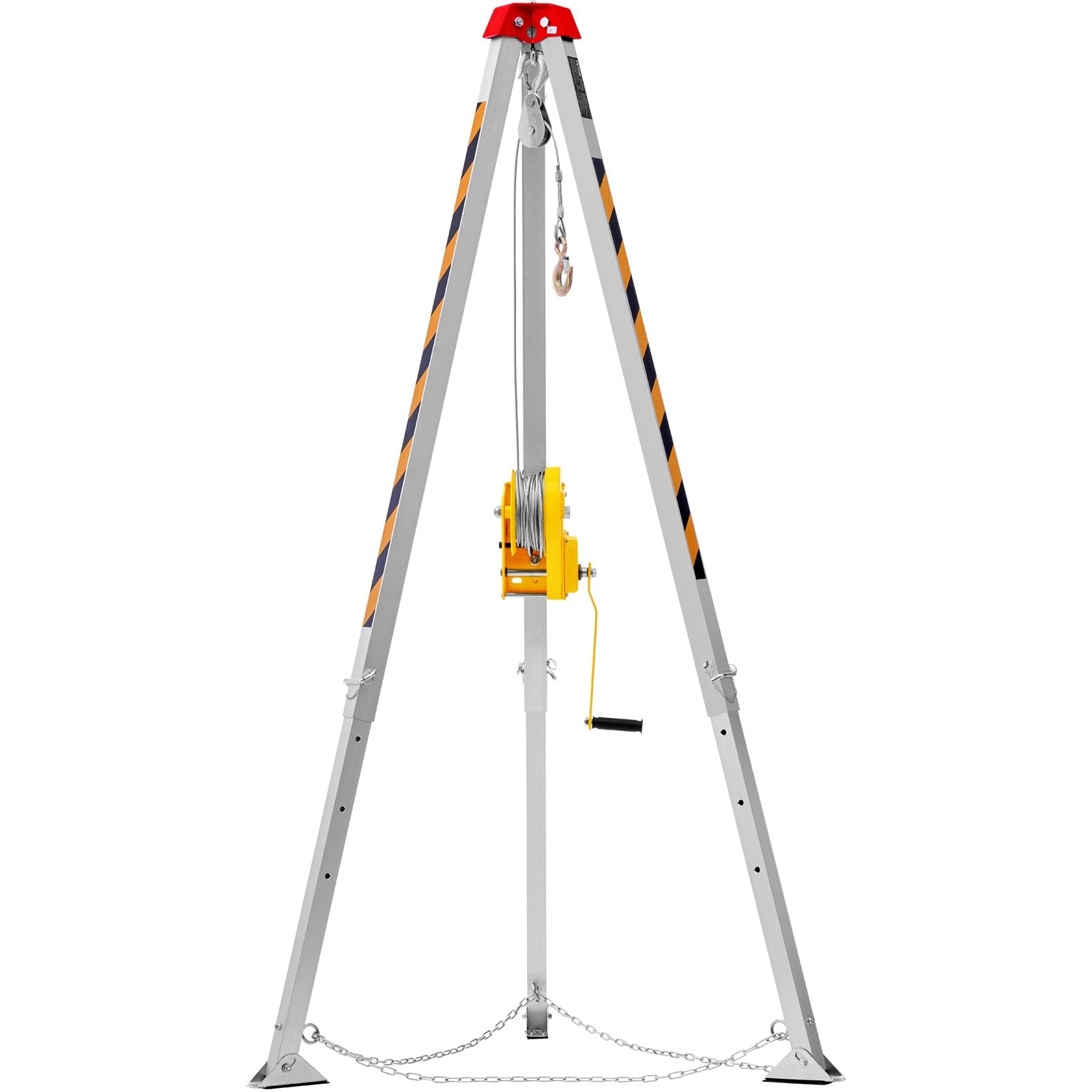 VEVOR Confined Space Tripod Kit, 2600 lbs Winch, Confined Space Tripod 8' Legs and 98' Cable, Confined Space Rescue Tripod 32.8' Fall Protection, Harness, Storage Bag for Traditional Confined Spaces