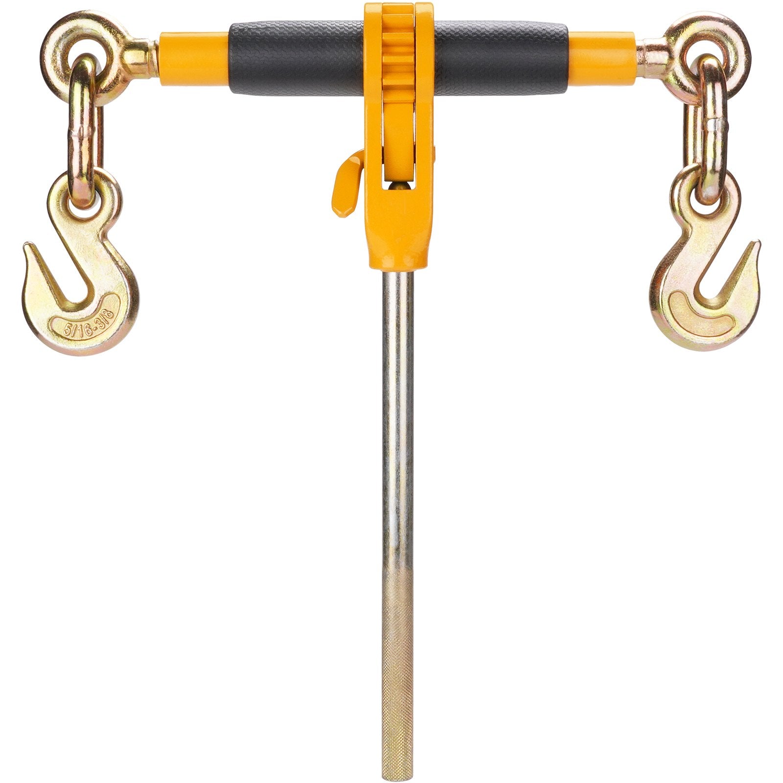 VEVOR Ratchet Chain Binder, 5/16"-3/8" Heavy Duty Load Binders with G80 Chains, 7100 lbs Secure Load Limit, Labor-saving Anti-skid Handle, Tie Down Hauling Chain Binders for Flatbed Truck Trailer, 2 P