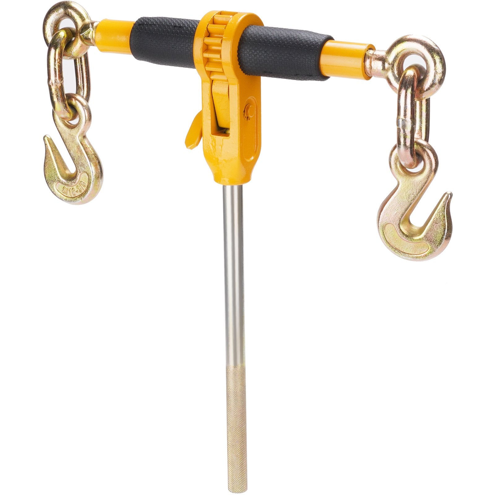 VEVOR Ratchet Chain Binder, 5/16"-3/8" Heavy Duty Load Binders with G80 Chains, 7100 lbs Secure Load Limit, Labor-saving Anti-skid Handle, Tie Down Hauling Chain Binders for Flatbed Truck Trailer, 2 P