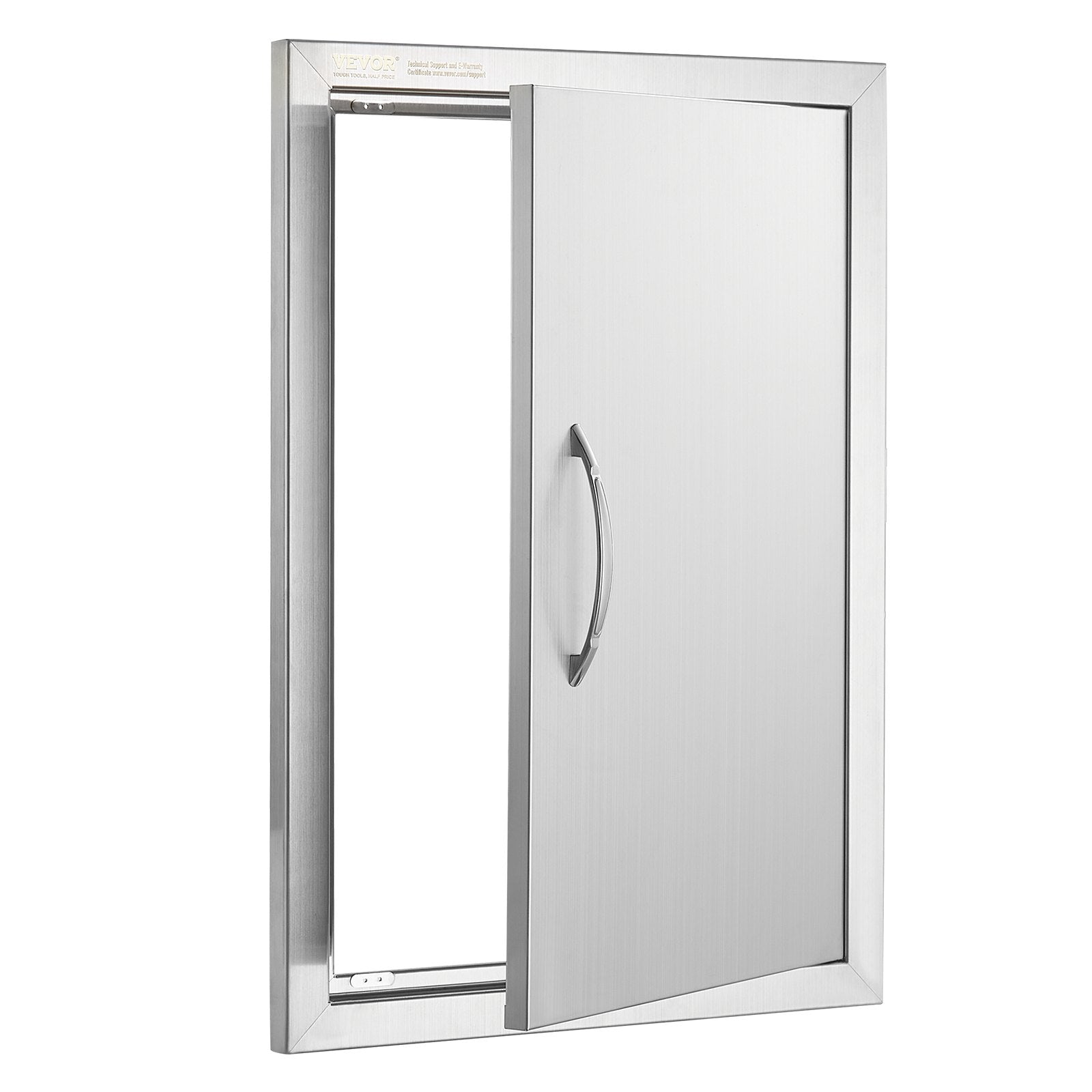 VEVOR BBQ Access Door, 432x610 mm Single Outdoor Kitchen Door, Stainless Steel Flush Mount Door, Wall Vertical Door with Handle, for BBQ Island, Grilling Station, Outside Cabinet