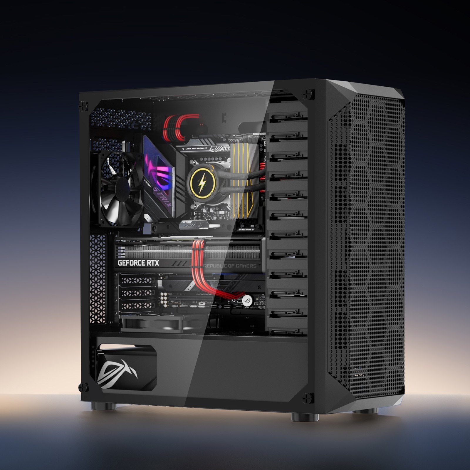 VEVOR PC Gaming Case, Mid-Tower, Computer Case with High-Airflow Tempered Glass Panel, Dust Filter, 4 x 120 mm Fans, Cable Management, for GPU up to 270 mm in Length, Compatible with ATX/M-ATX/ITX