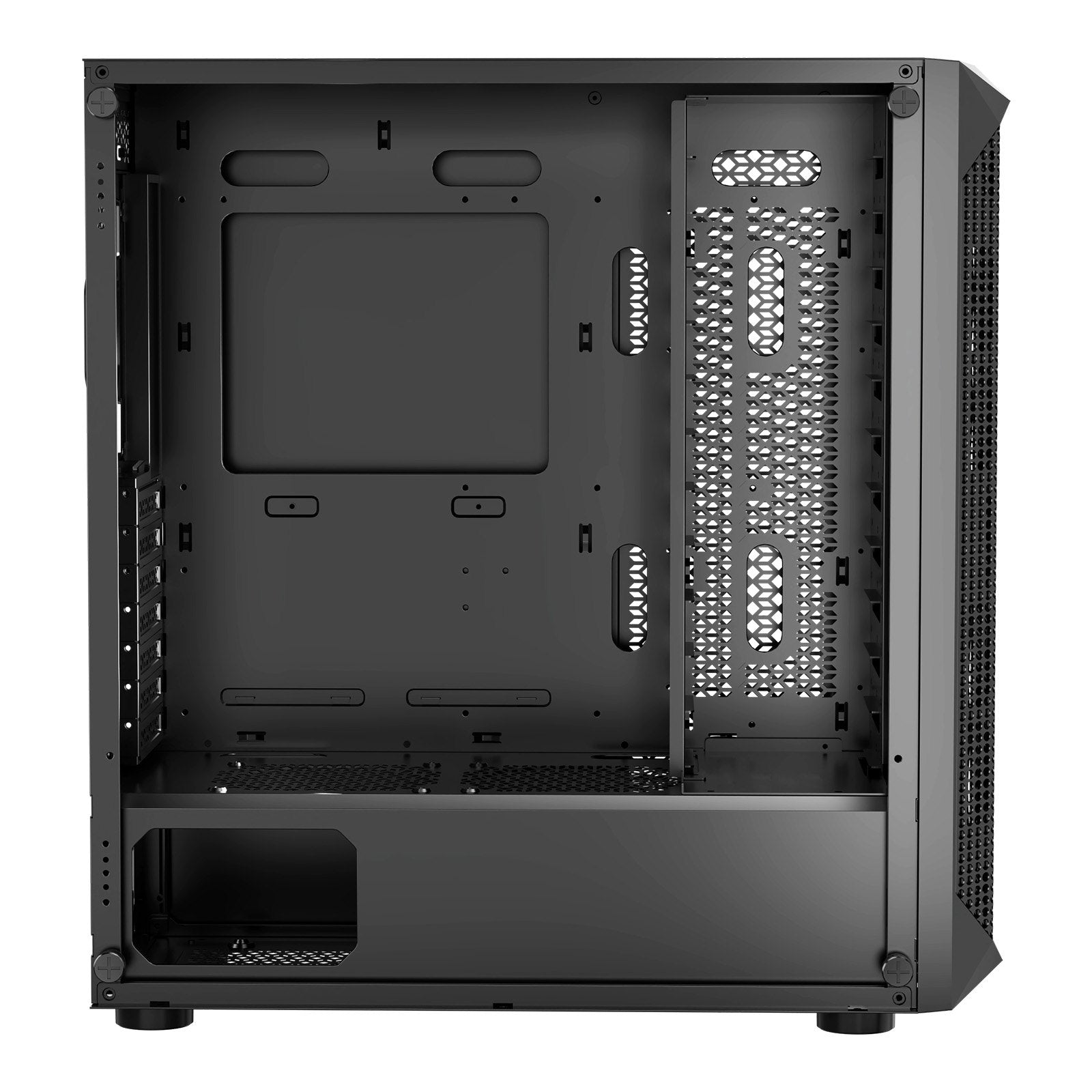 VEVOR PC Gaming Case, Mid-Tower, Computer Case with High-Airflow Tempered Glass Panel, Dust Filter, 4 x 120 mm Fans, Cable Management, for GPU up to 270 mm in Length, Compatible with ATX/M-ATX/ITX