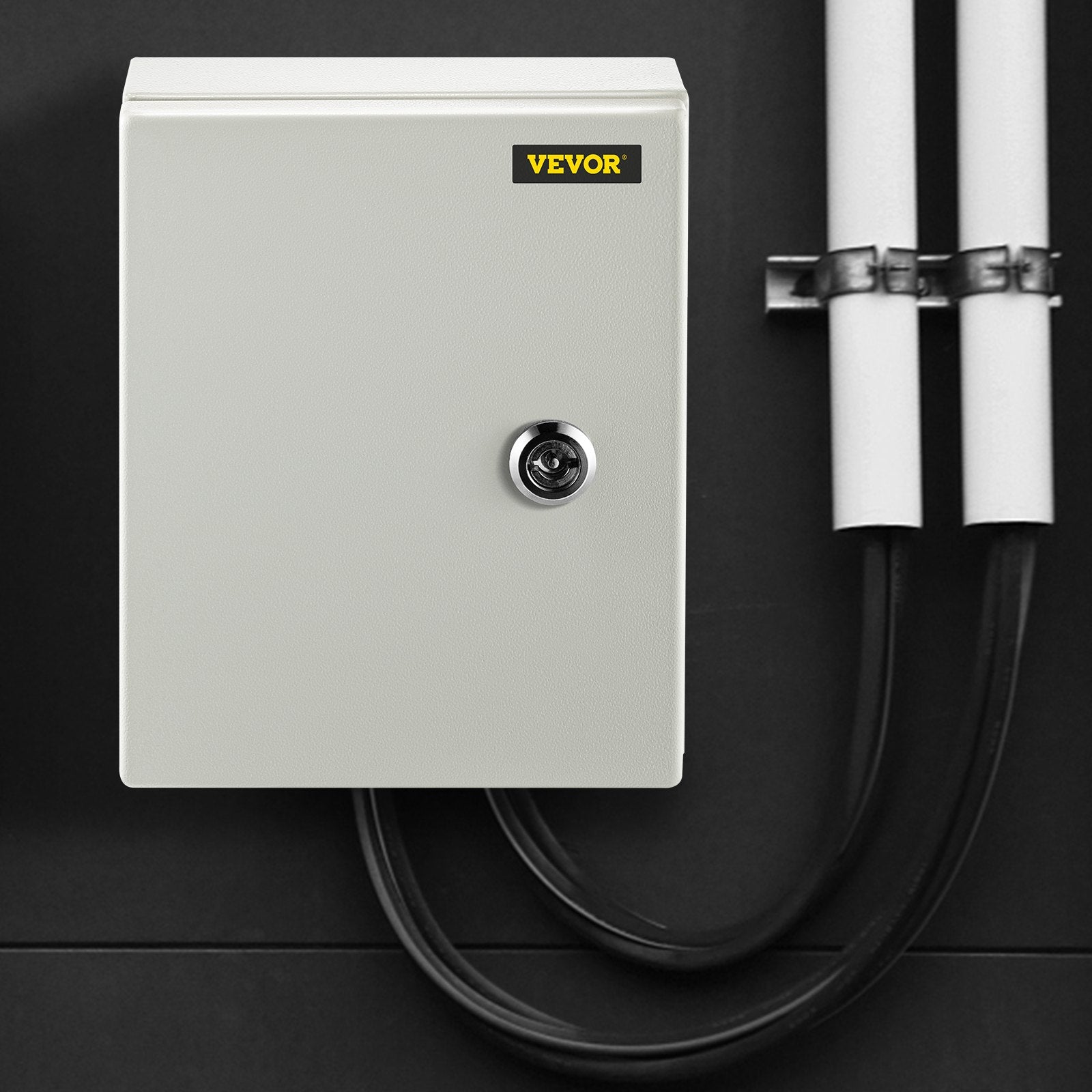 VEVOR NEMA Steel Enclosure, 25 x 20 x 15 cm NEMA 4X Steel Electrical Box, IP66 Waterproof & Dustproof, Outdoor/Indoor Electrical Junction Box, with Mounting Plate