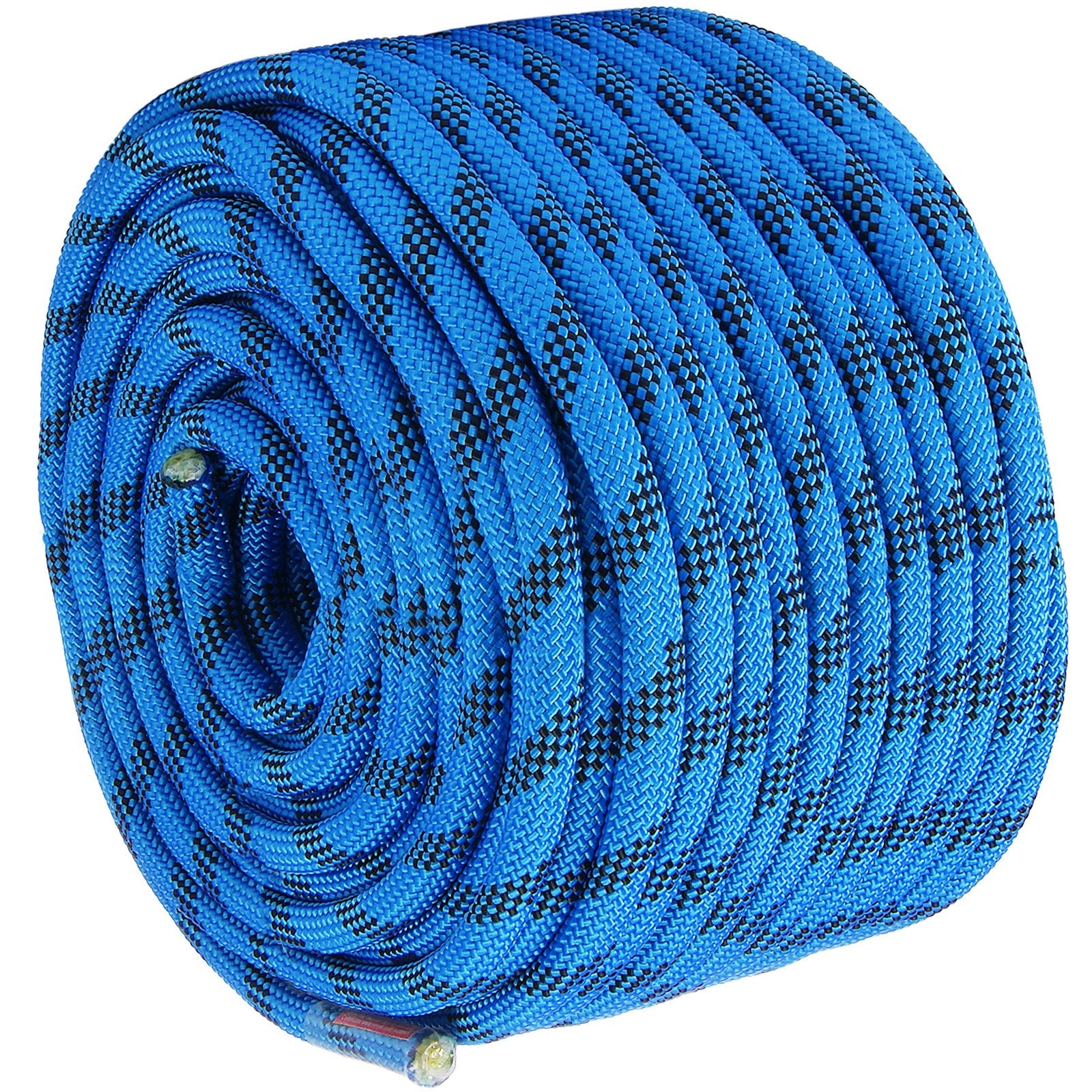 VEVOR 12.7mm Static Climbing Rope, 45.7M 150ft Outdoor Rock Climbing Rope 30KN Breaking Tension, Fiber Rope with Steel Snap Hooks for Escape, Rappelling, Fire Rescue, Blue
