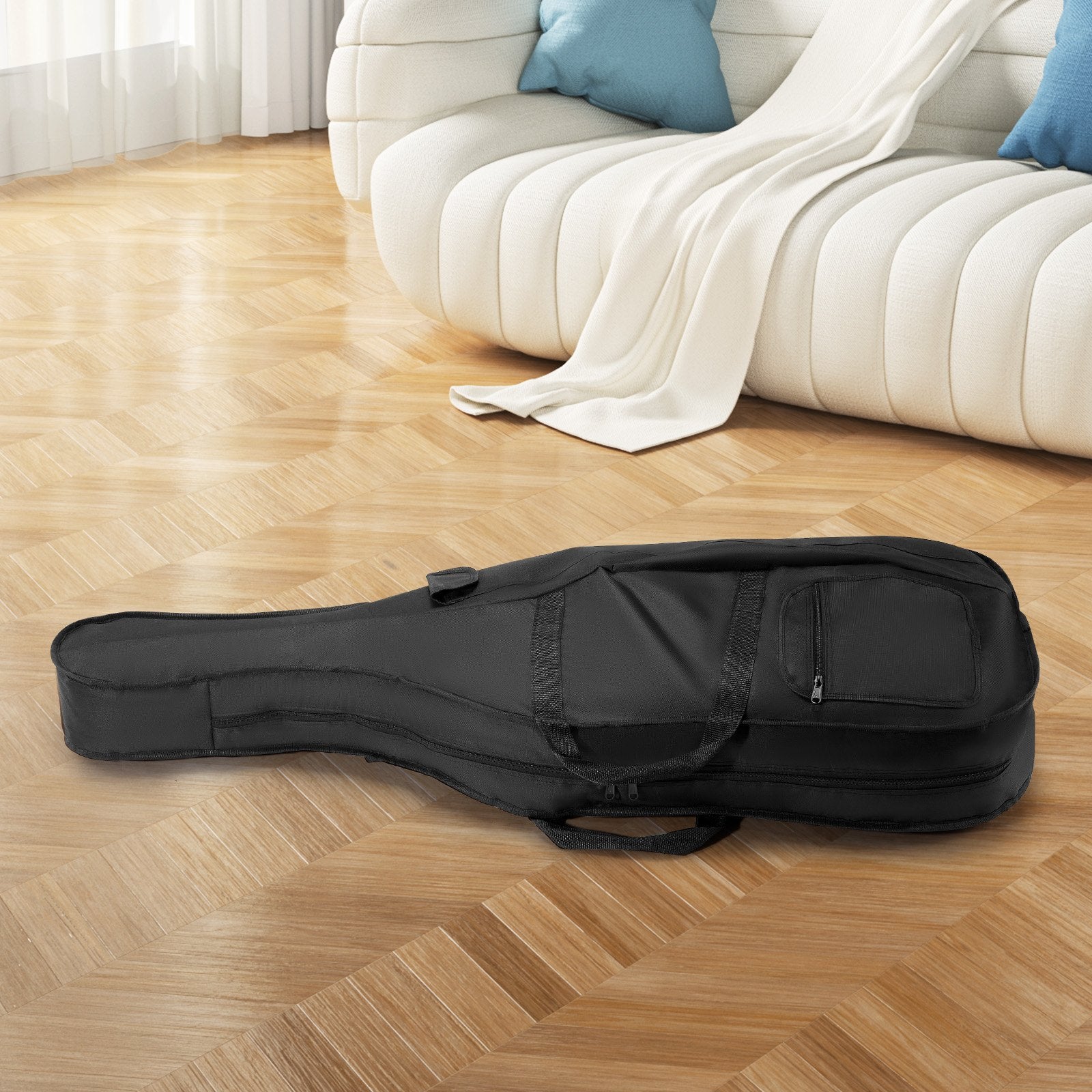 VEVOR 4/4 Full Size Cello Case, Nylon Waterproof, Lightweight Portable Travel Carrying Bag, with Reinforced Handle, Dual Shoulder Straps, Anti-Scratch, Professional Cello-Shape, for Cello, Black