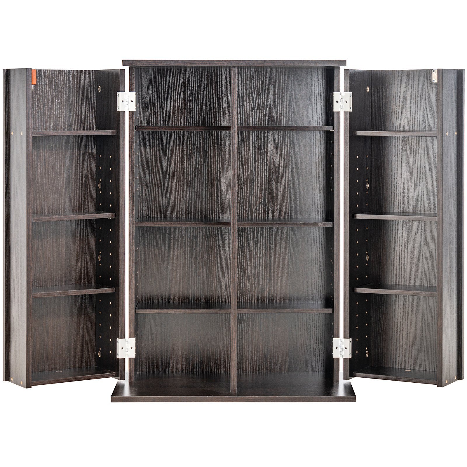VEVOR Media Storage Cabinet, DVD Cabinet with Doors and Shelves, CD Storage Holds up to 576 CDs, Adjustable DVD Shelf, Protects & Organizes Music, Movie, Video Games or Collections-Espresso