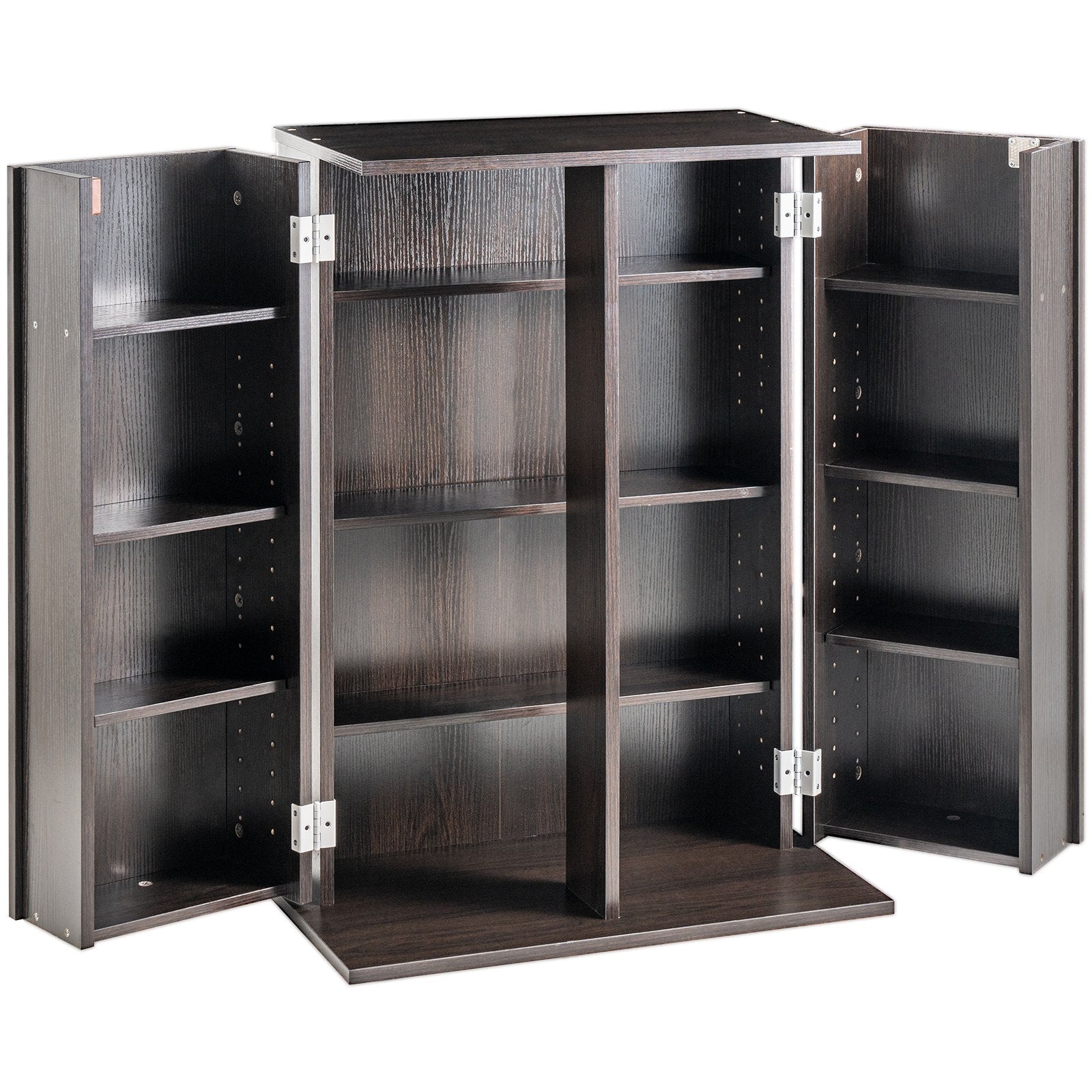 VEVOR Media Storage Cabinet, DVD Cabinet with Doors and Shelves, CD Storage Holds up to 576 CDs, Adjustable DVD Shelf, Protects & Organizes Music, Movie, Video Games or Collections-Espresso