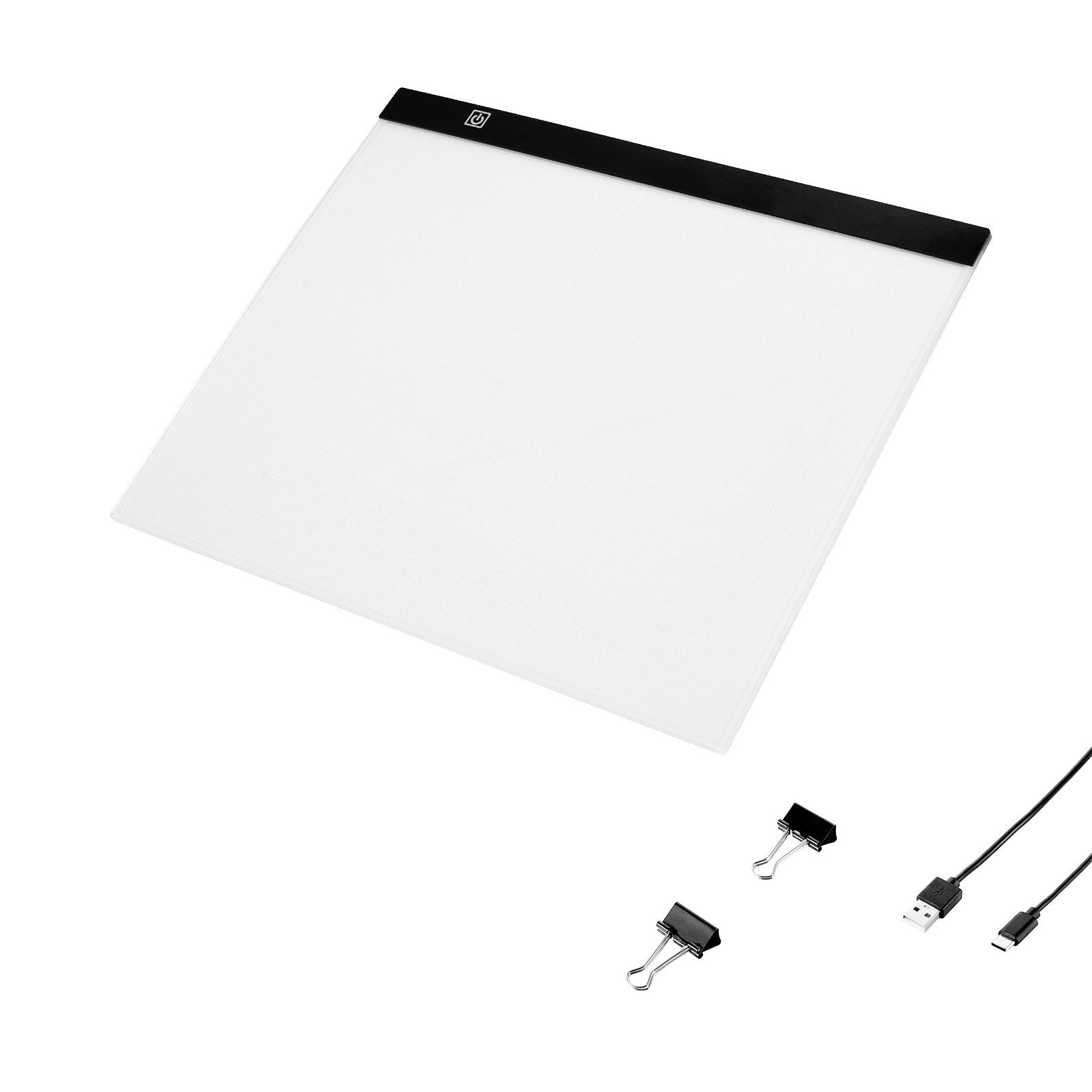 VEVOR Light Board, B4 LED Light Pad Ultra-Thin Portable Light Box, USB Powered Light Table for Art Tracing, Light Box for Diamond Painting, Animation, Sketching, Drawing, Stenciling, Artists Black