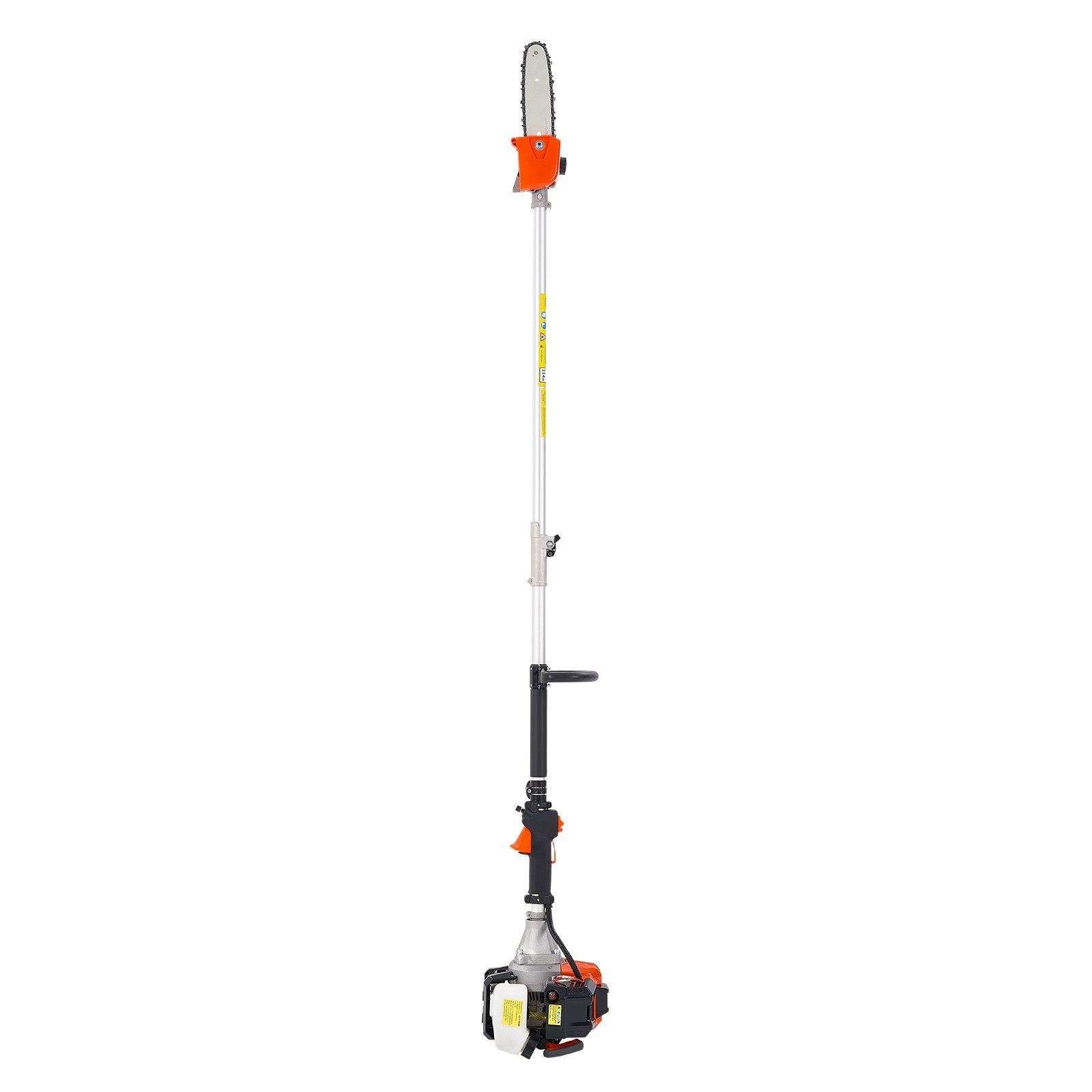 VEVOR Gas Pole Saw, 33CC 2 Stroke Gas Powered Pole Saws with 20.3 cm Cutting Bar, Cordless Tree Trimmer with 850ml Fuel Tank, 2 to 3.5 m Extendable, Powerful Chainsaw for Tree Trimming Pruning