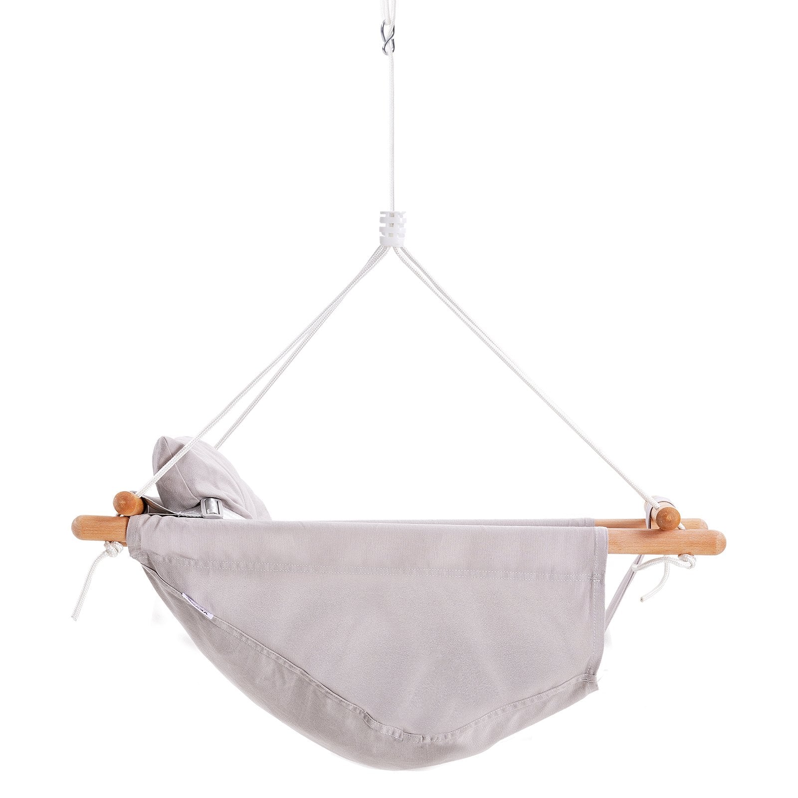 VEVOR Canvas Hammock Swing, 3 Modes Baby Swing Indoor and Outdoor with 5-Point Harness, and Tree Straps, 150lbs Weight Capacity, Integrated Cushion, Wooden Hanging Swing Seat for Baby to Toddler