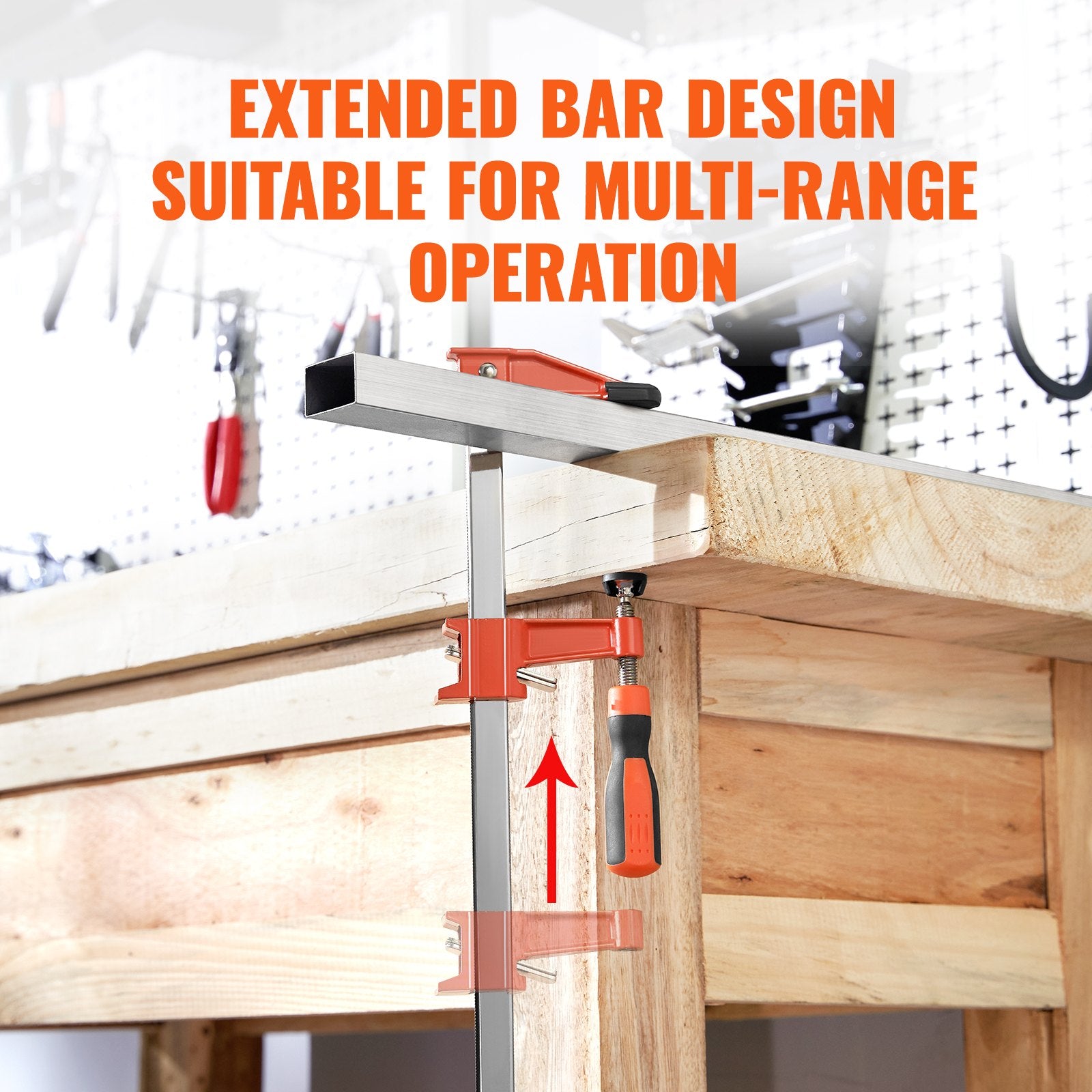 VEVOR Bar Clamps for Woodworking, 2-Pack 914mm Clamp, Quick-Change F Clamp with 600 lbs Load Limit, 2.5" Throat Depth, Cast Iron and Carbon Steel, Wood Clamps for Woodworking Metal Working