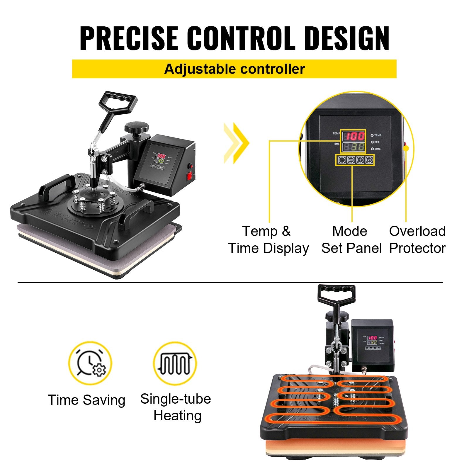 VEVOR 5 In1 12" X 15" 30 X 38cm Heat Transfer Press + 28 Inch Vinyl Cutter Machine Kit Software