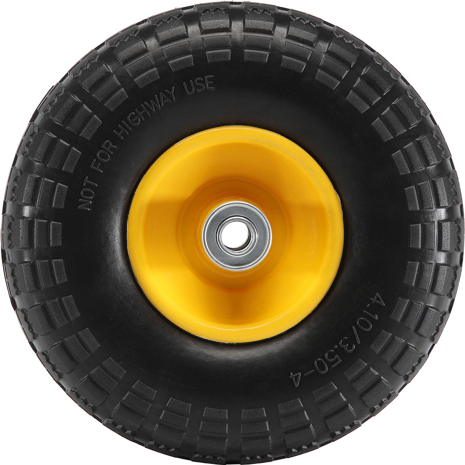 VEVOR Solid PU Run-Flat Tire Wheel, 254 mm, 2-Pack, 181.4 kg Dynamic Load, 204.1 kg Static Load, Flat Free Tubeless Tires and Wheels for Hand Truck, Utility Cart, Dolly, Garden Trailer, Various Carts
