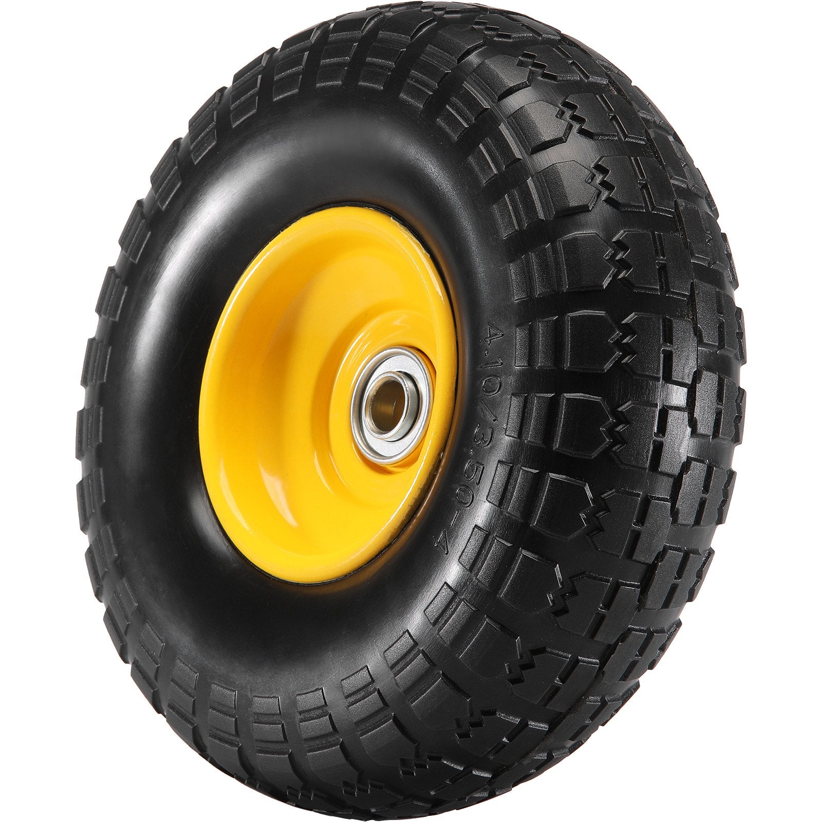 VEVOR Solid PU Run-Flat Tire Wheel, 254 mm, 2-Pack, 181.4 kg Dynamic Load, 204.1 kg Static Load, Flat Free Tubeless Tires and Wheels for Hand Truck, Utility Cart, Dolly, Garden Trailer, Various Carts