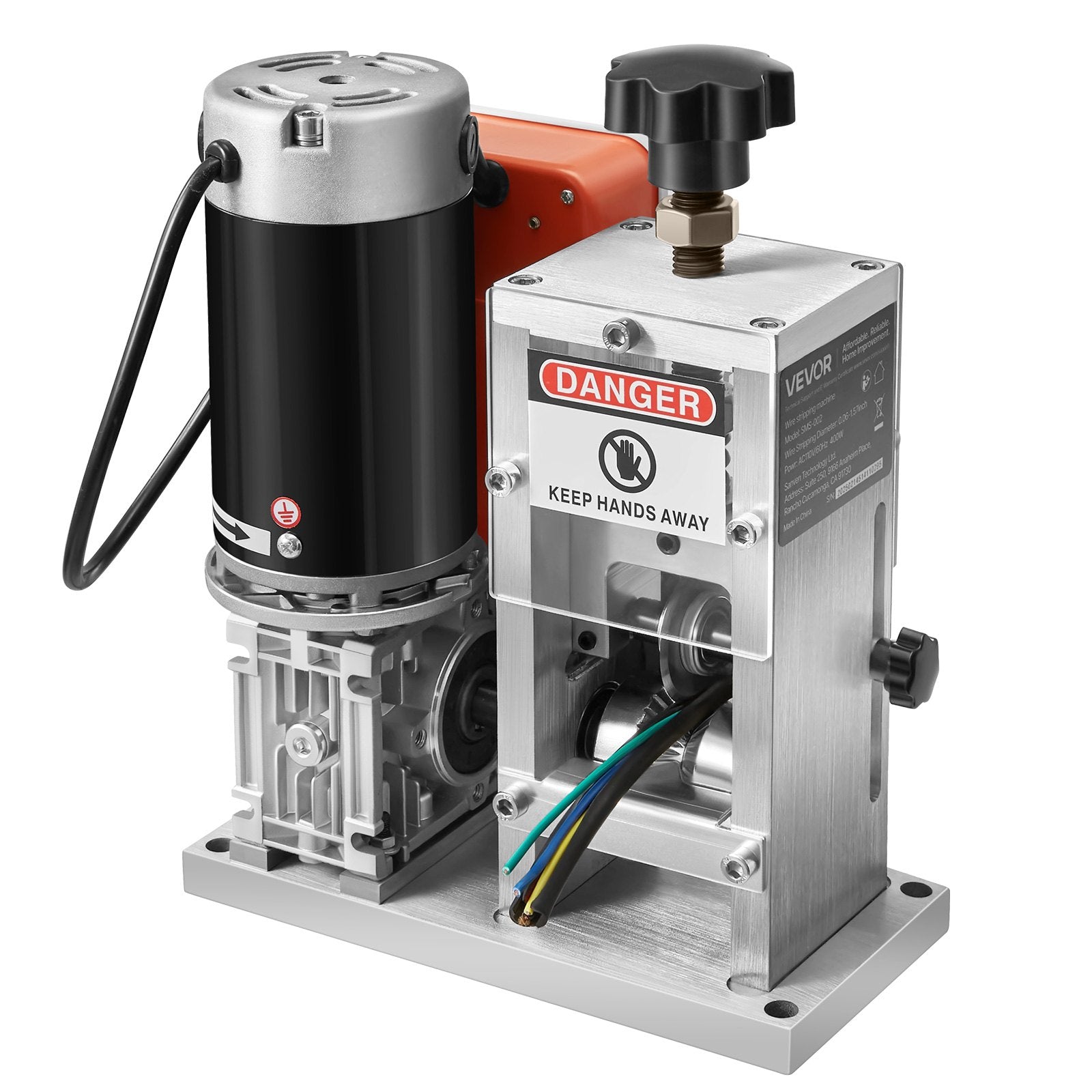 VEVOR Electric Wire Stripping Machine, 1.5-40 mm, 400W Automatic Motorized Cable Stripper, 9.84 IPS 15 m/min Wire Peeler with Alloy Blades, V-Shaped Rollers, Cooling Fan, for Scrap Copper Recycling