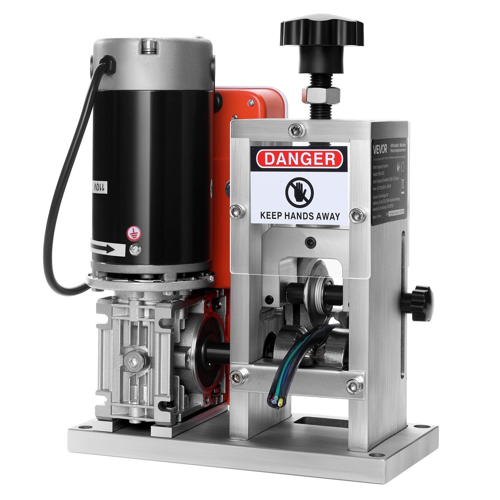 VEVOR Electric Wire Stripping Machine, 1.5-40 mm, 400W Automatic Motorized Cable Stripper, 9.84 IPS 15 m/min Wire Peeler with Alloy Blades, V-Shaped Rollers, Cooling Fan, for Scrap Copper Recycling