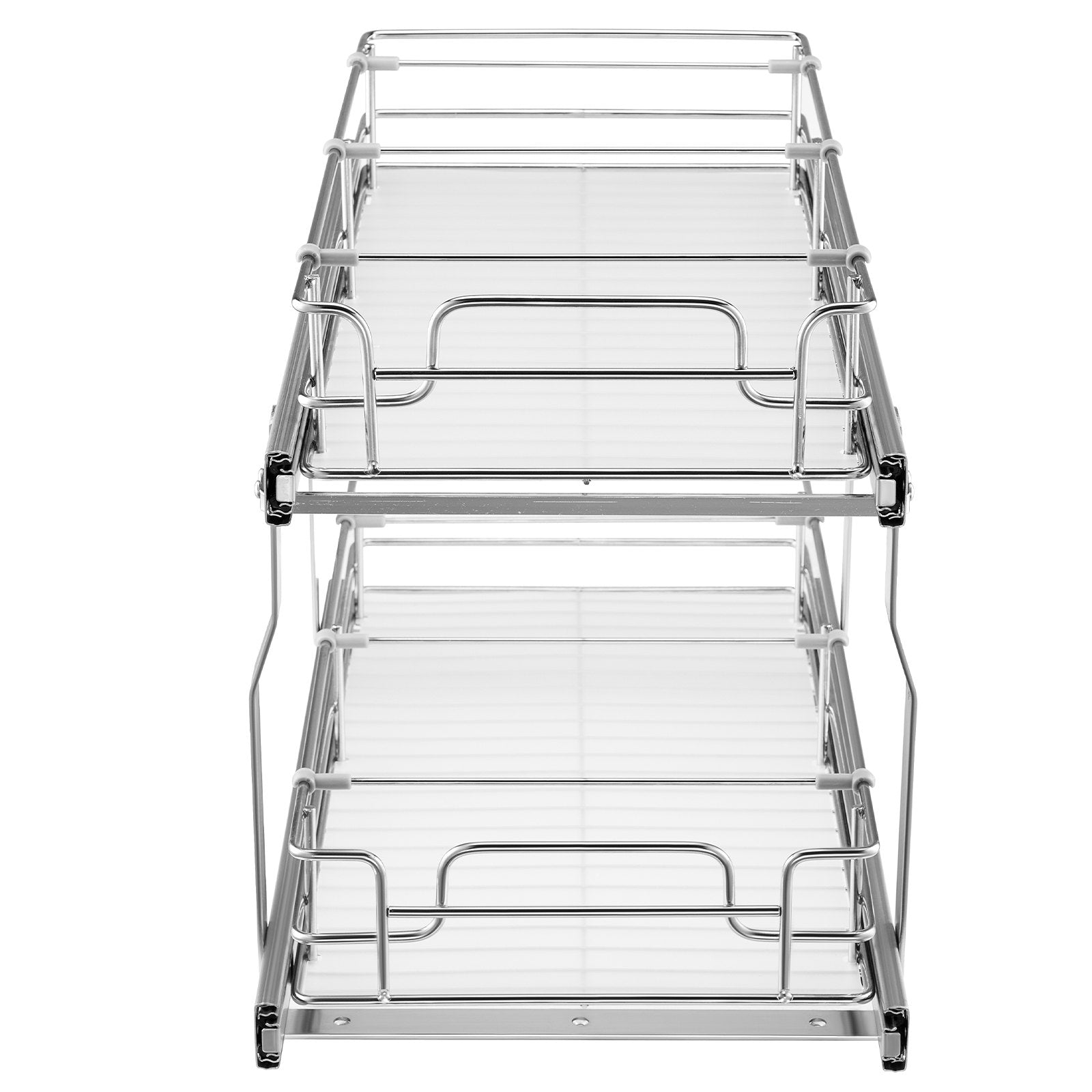 VEVOR 12"Wx21"Dx15"H Pull Out Cabinet Organizer, Heavy Duty Slide Out Pantry Shelves, Steel Roll Out Drawers, Sliding Drawer Storage for Home Under Sink, 13.5"Wx22"Dx18"H Install Size for Cabinet