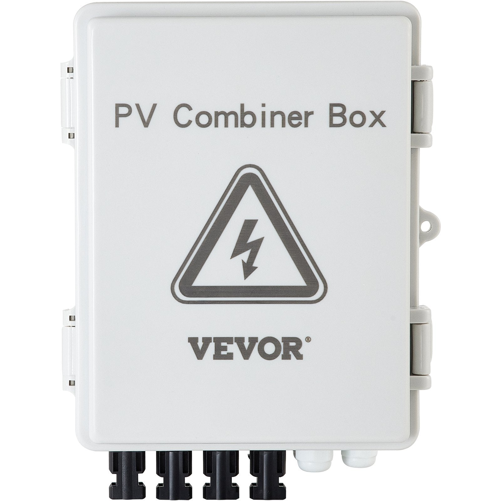 VEVOR PV Combiner Box, 4 String with 15A Rated Current Fuse, 63A Circuit Breaker, Lightning Arreste Connector for On/Off Grid Solar Panel System, IP65
