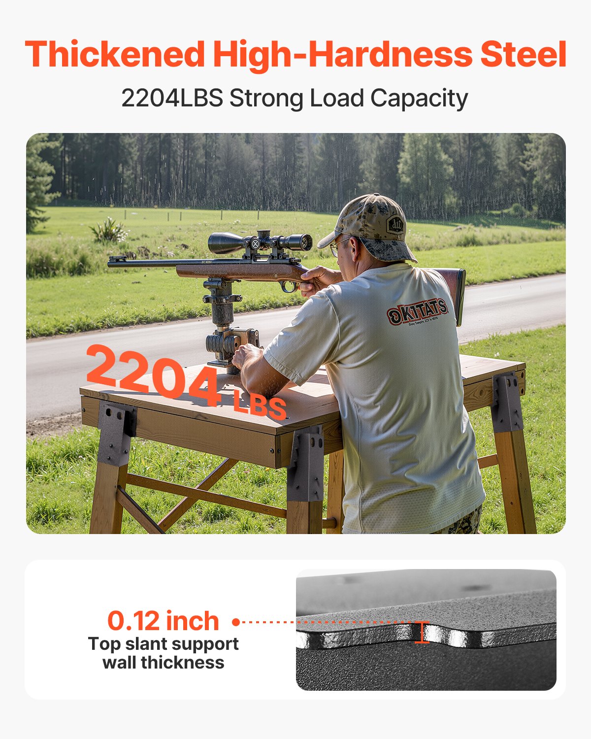 VEVOR Deer Blind Brackets, Outdoor 3.6x3.6 Platform Bracket, Fit 3.5x3.5 In / 88.9x88.9 mm Lumber, 2204lbs/1000kg Capacity Steel Elevator Brackets for Deer Stand, Hunting Blinds, Shooting Shack, 8 Pcs