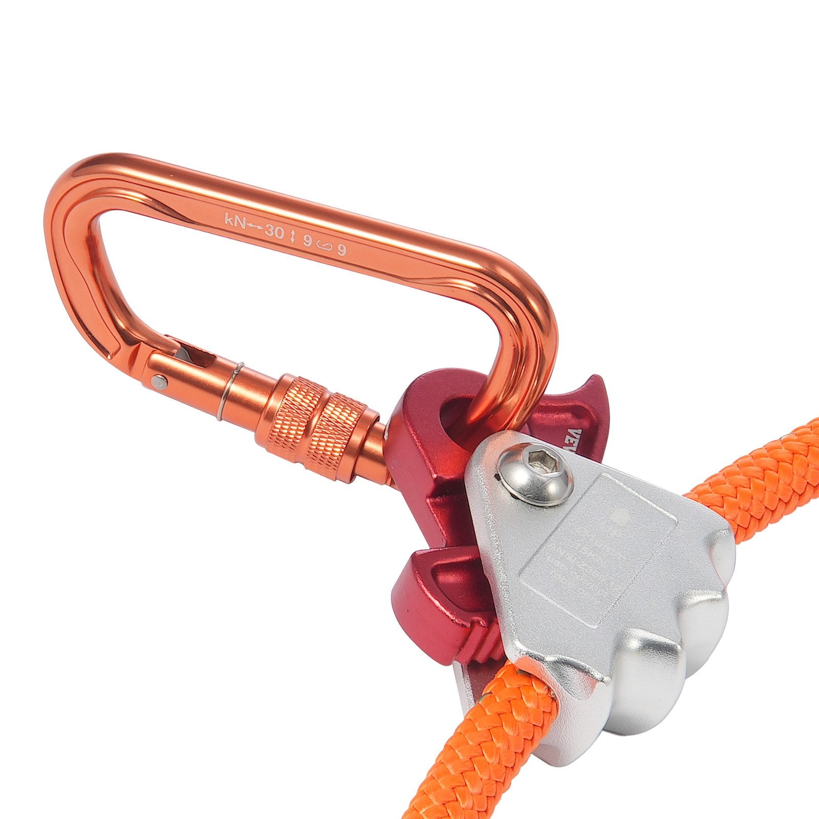 VEVOR 12.7mm Steel Core Flipline, 16ft 4.8m Arborist Flipline for Tree Climbing with Alloy Steel Snap Hook & Aluminum Alloy Carabiner, 30KN Breaking Tension for Fall Protection, Tree Climber