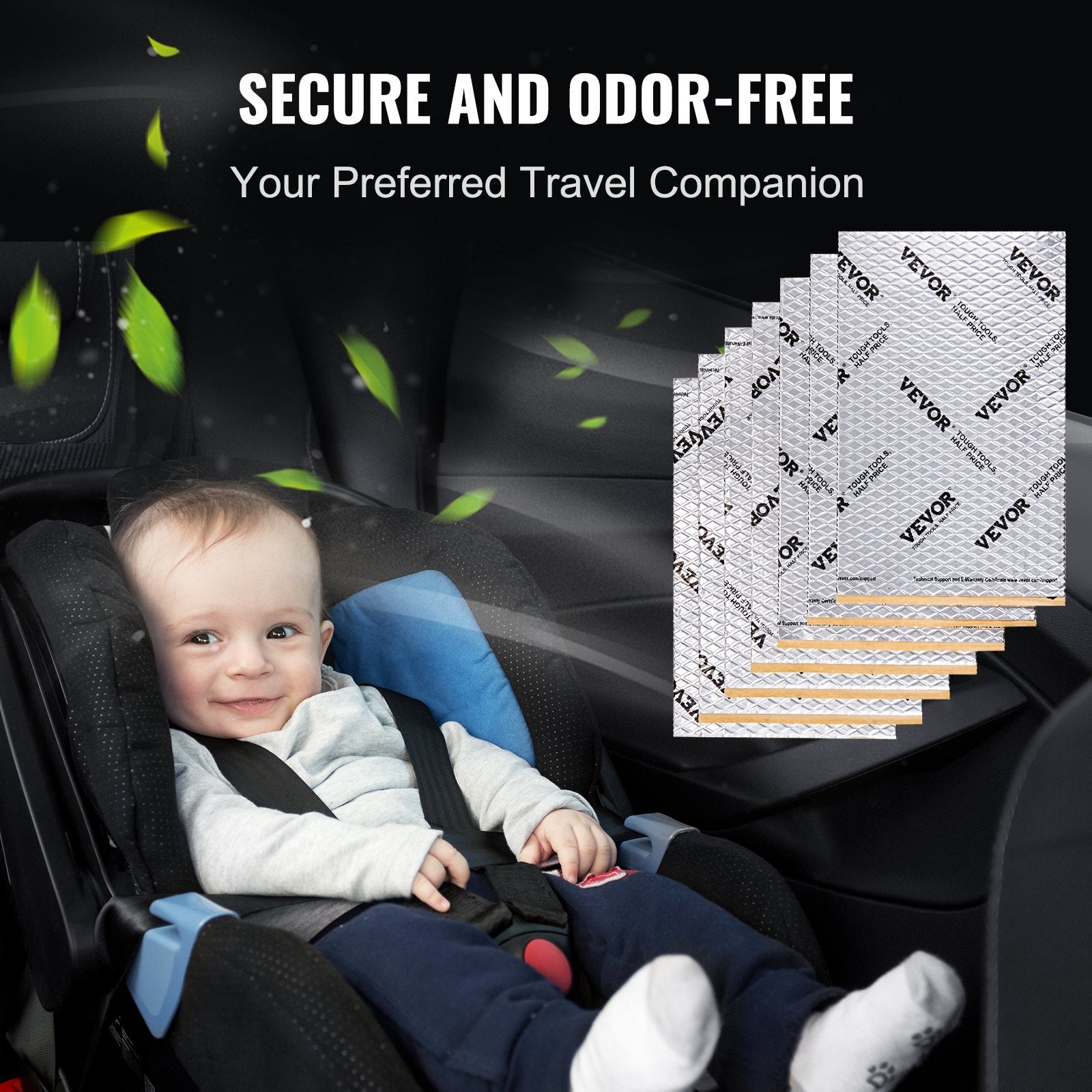 VEVOR Car Sound Deadening Mat, 80 mil 3.3sq.m Car Sound Dampening Material, Butyl Automotive Sound Deadener, Noise Insulation and Vibration Dampening Material for Car