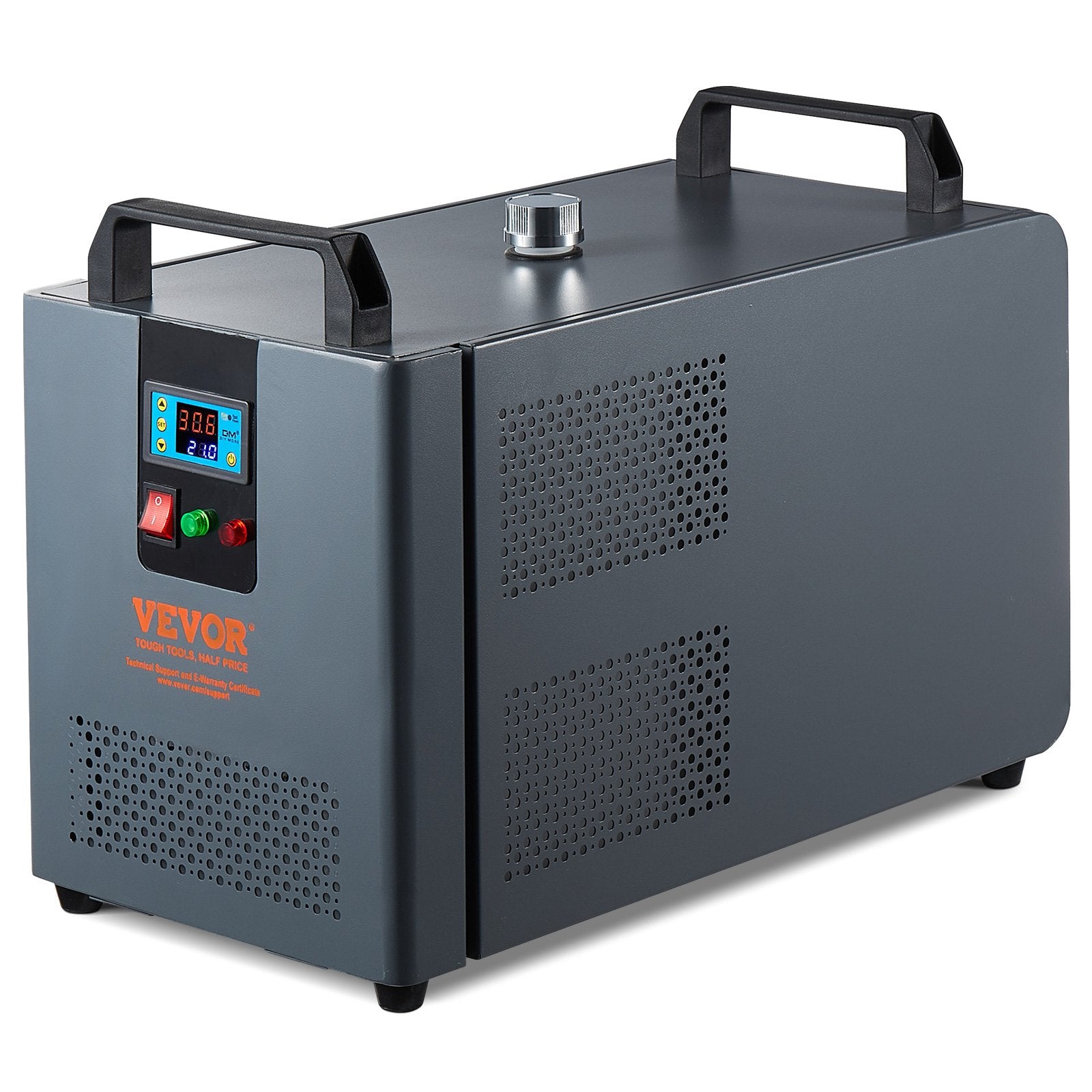 VEVOR Industrial Water Chiller, KH-6000, 200W Industrial Water Cooler Cooling System with Compressor 12 L Water Tank Capacity 7.8 L/min Max Flow Rate, for CO2 Laser Engraving Machine Cooling Machine