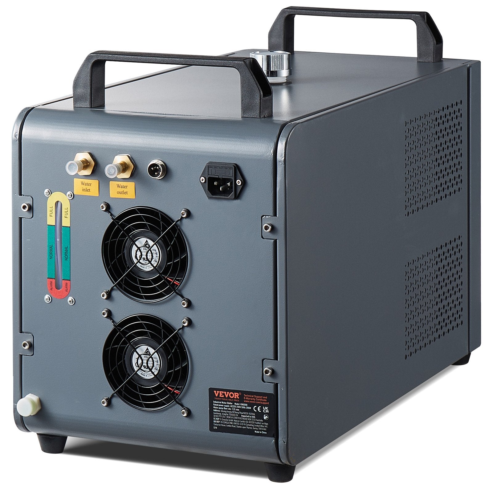 VEVOR Industrial Water Chiller, KH-6000, 200W Industrial Water Cooler Cooling System with Compressor 12 L Water Tank Capacity 7.8 L/min Max Flow Rate, for CO2 Laser Engraving Machine Cooling Machine