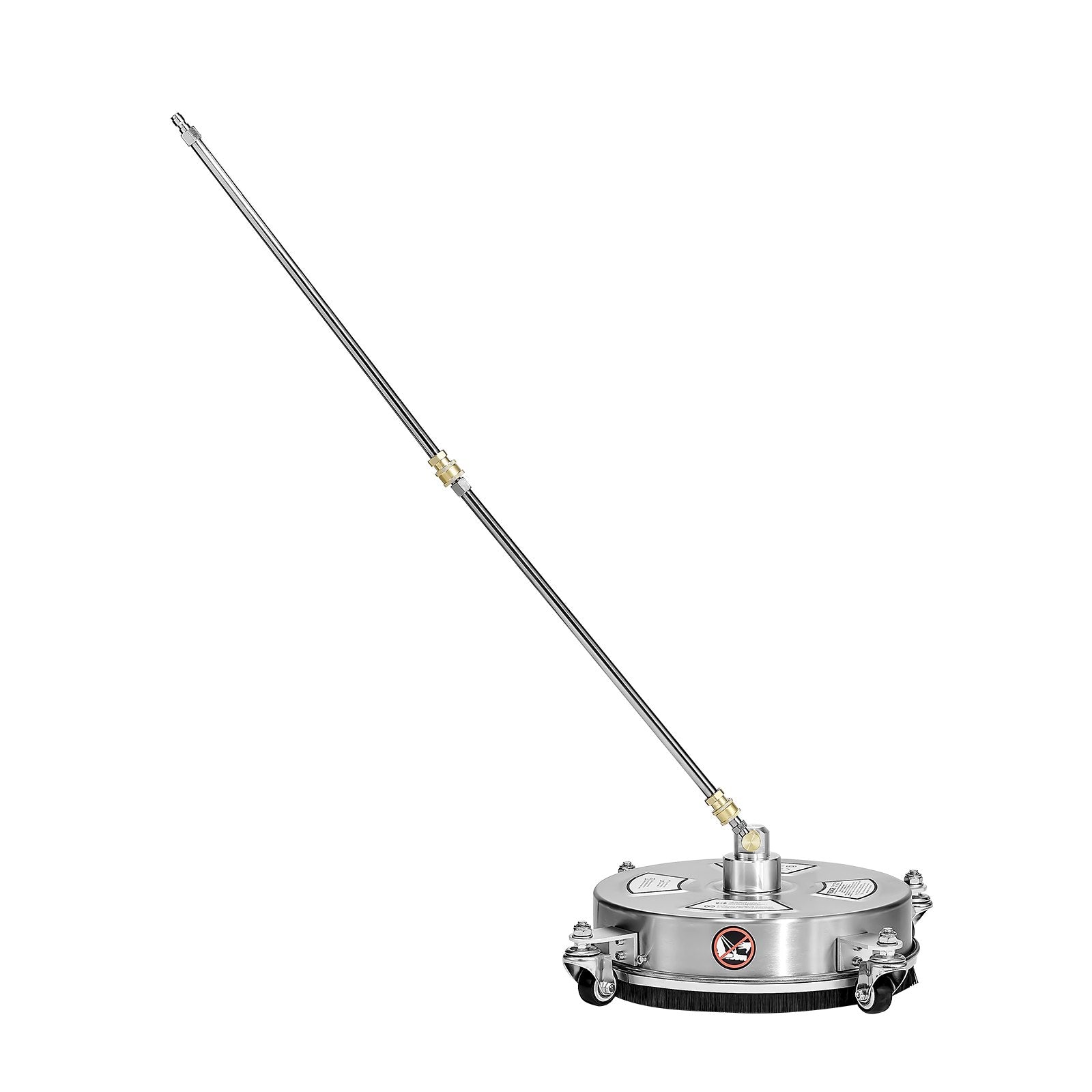 VEVOR 14" Pressure Washer Surface Cleaner, Stainless Steel Pressure Washer Attachments with 4 Wheels, 4000 Max PSI, 1/4 Quick Connector, 2 Spray Nozzles, 2 Extended Wands for Concrete, Patio, Deck