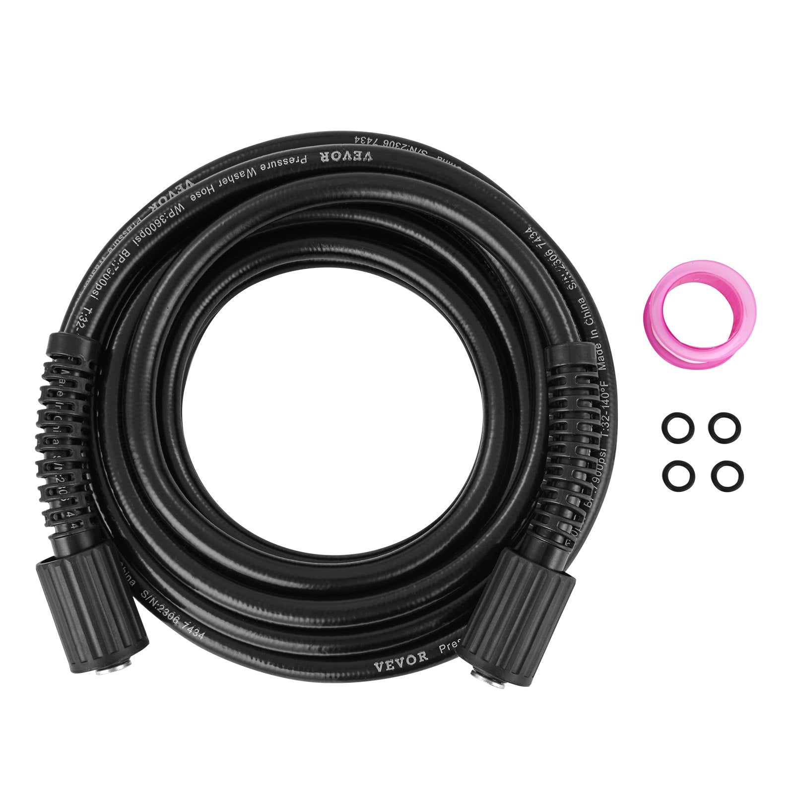 VEVOR 50 FT 3600 PSI High Pressure Power Washer Hose 1/4" Quick Connection